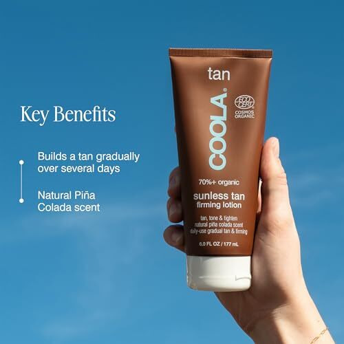 Coola Organic Sunless Self Tanner Body Firming Lotion, Dermatologist Tested Anti-Aging Skin Care, Vegan And Non-Gmo, Pia Colada, 6 Fl Oz