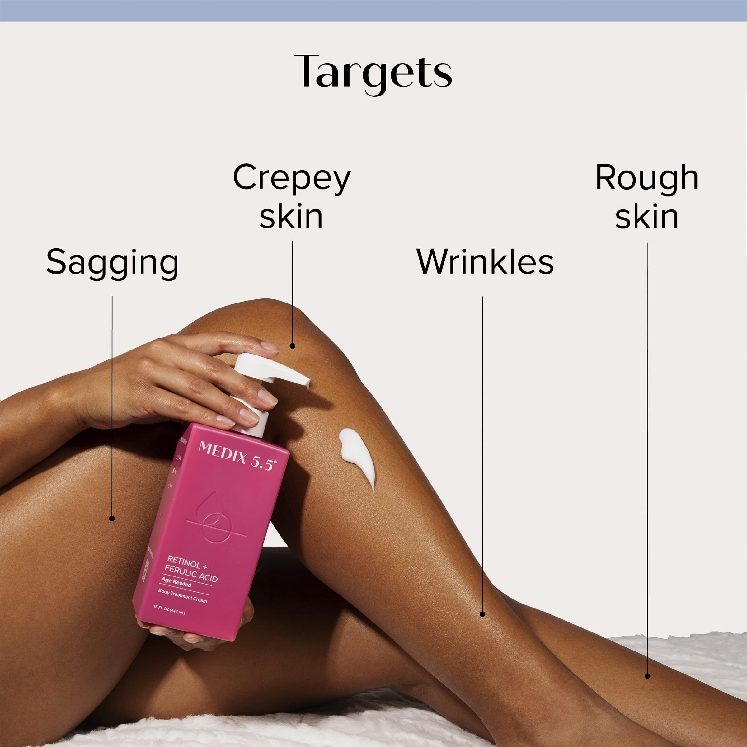 Medix 5.5 Retinol Body Lotion + Argan Oil Cream 2Pc Skin Care Set Body & Face Moisturizer | Firming Body Lotion Bundle Reduces Look Of Wrinkles, Cellulite, Crepey Skin, & Uneven Skin Tone, 2Pc