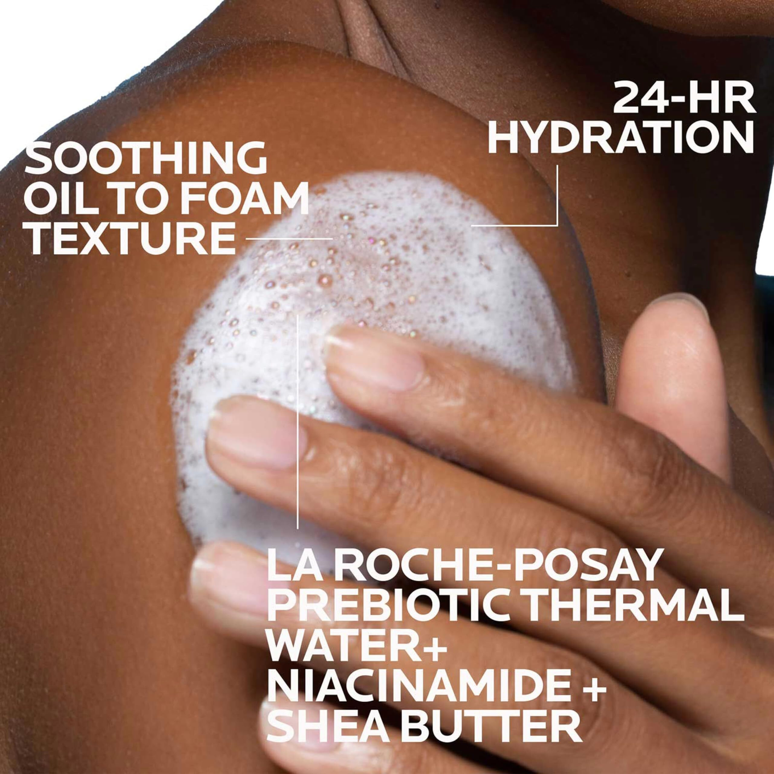 La Roche-Posay Lipikar Ap+ Gentle Foaming Cleansing Oil, Gentle Oil Cleanser For Face And Body Formulated With Niacinamide, Long-Lasting 24-Hour Hydration, Fragrance-Free & Soap Free, 200Ml