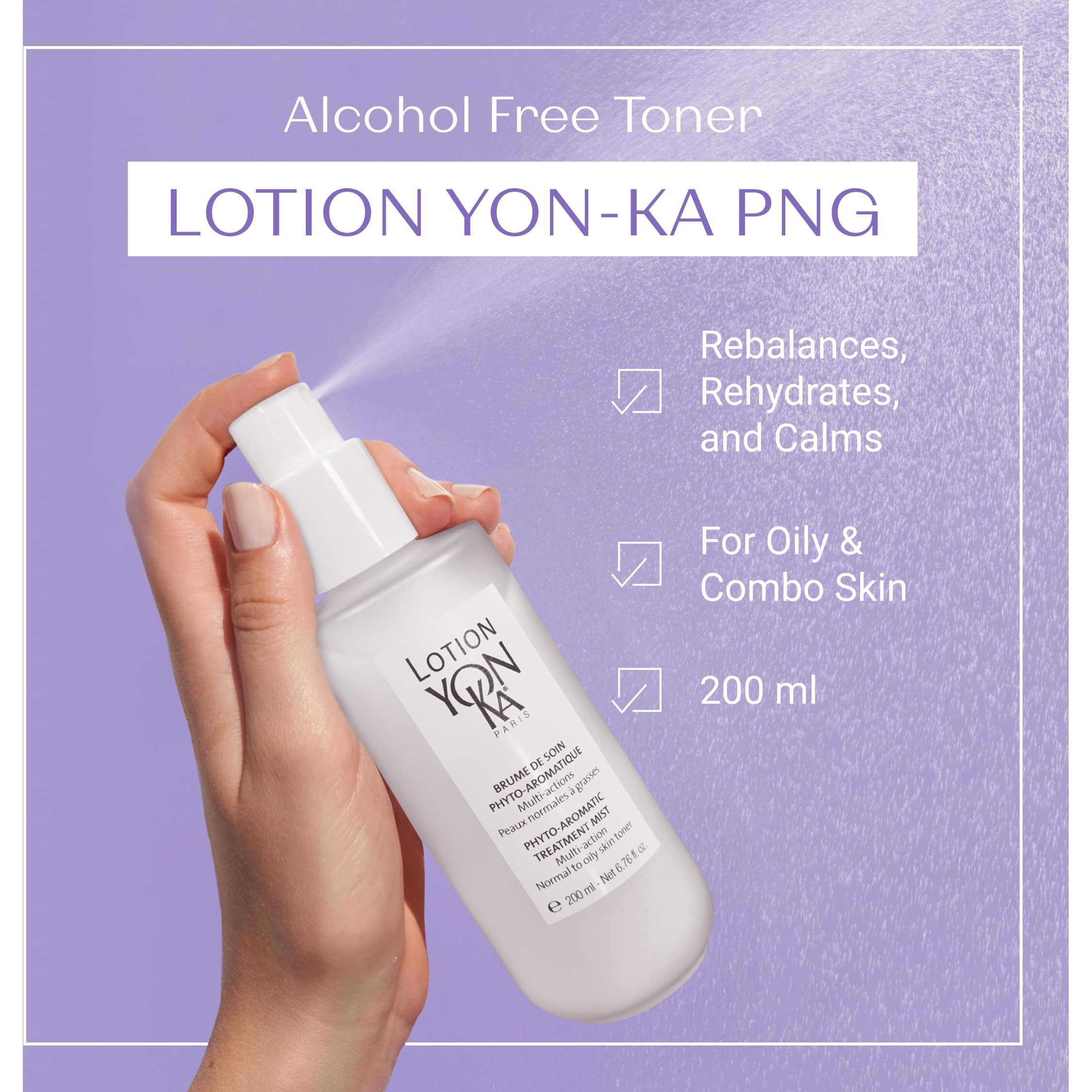 Yonka Lotion Png Hydrating Face Toner (Oily & Normal Skin) Daily Purifying Face Mist, Refreshing Natural Skin Toner With Essential Oils, Alcohol-Free And Paraben-Free (6.7 Oz)