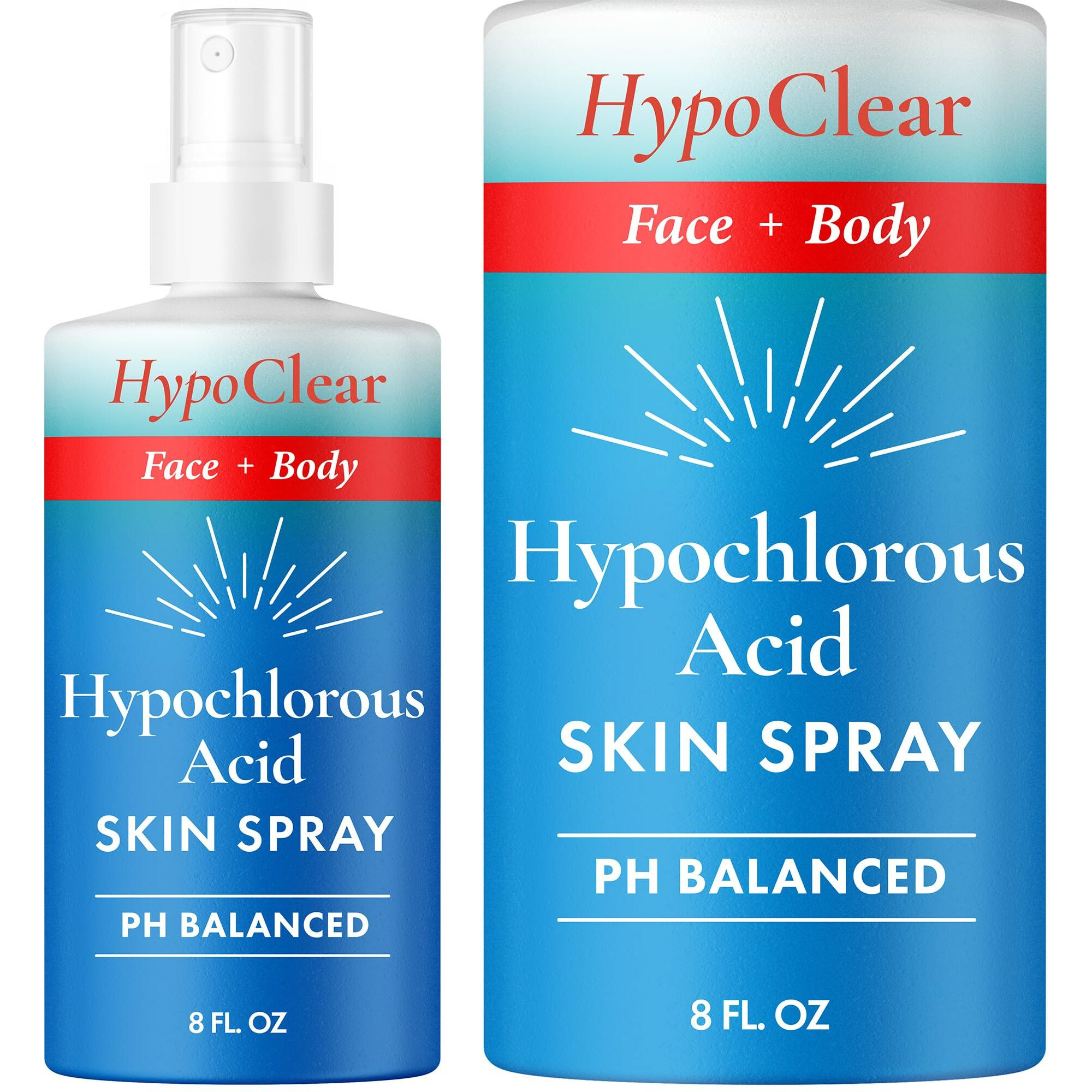Hypochlorous Acid Spray - Hocl Spray For Face, Body & Eyelids, Gentle Daily Skin Cleanser Safe For Acne-Prone, Red Or Sensitive Skin, Non-Sting, 0.02% Hypochlorous Solution, 8 Oz