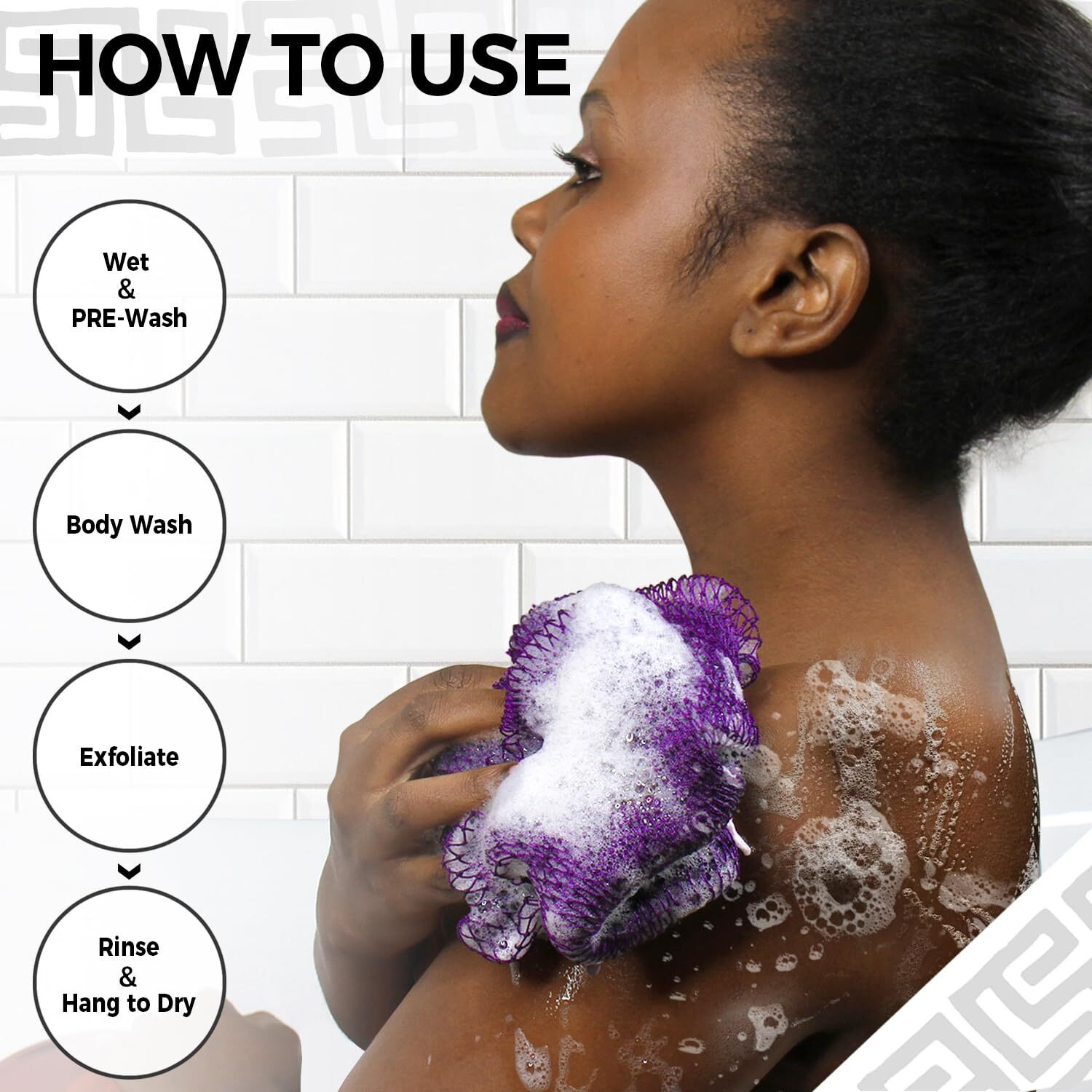 African Net Sponge Authentic - Real African Exfoliating Body Scrubber Sponge With Knots - African Net Shower Washcloths For Exfoliator - Body Care Bathing Accessories