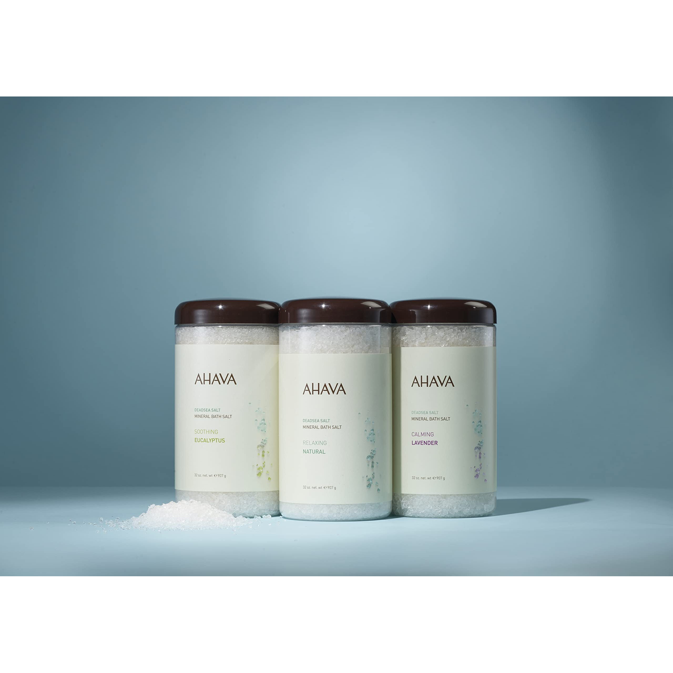 Ahava Dead Sea Salt Mineral Bath Salt, Natural - Intense Relaxation For Body & Mind, Elevates Moisture, Softens & Eases Sore Muscles, Enriched By Exclusive Dead Sea Salt & Osmoter Blend, 32 Oz