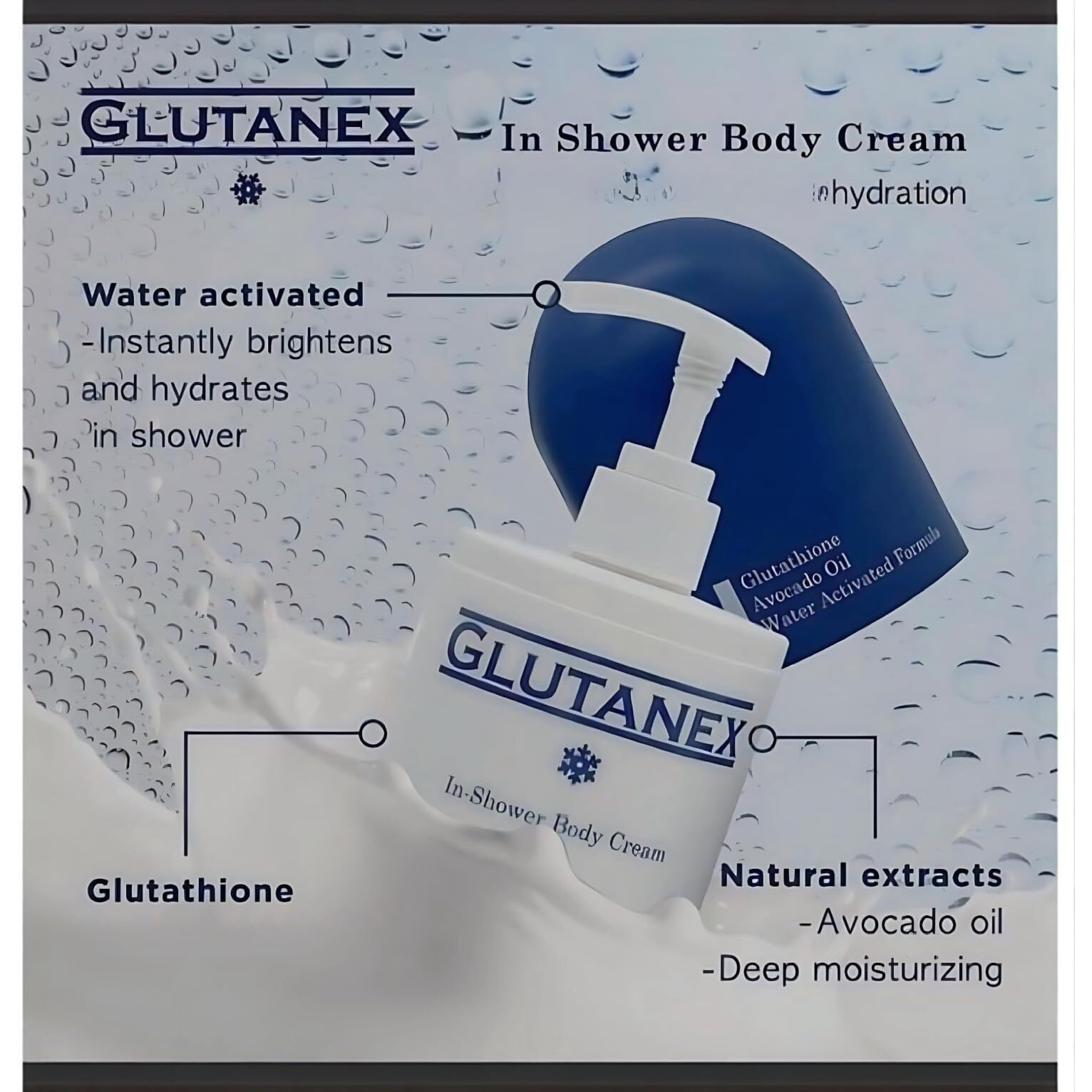 Glutanex In-Shower Body Cream, 300Ml, 10.14 Ounce (Pack Of 1)