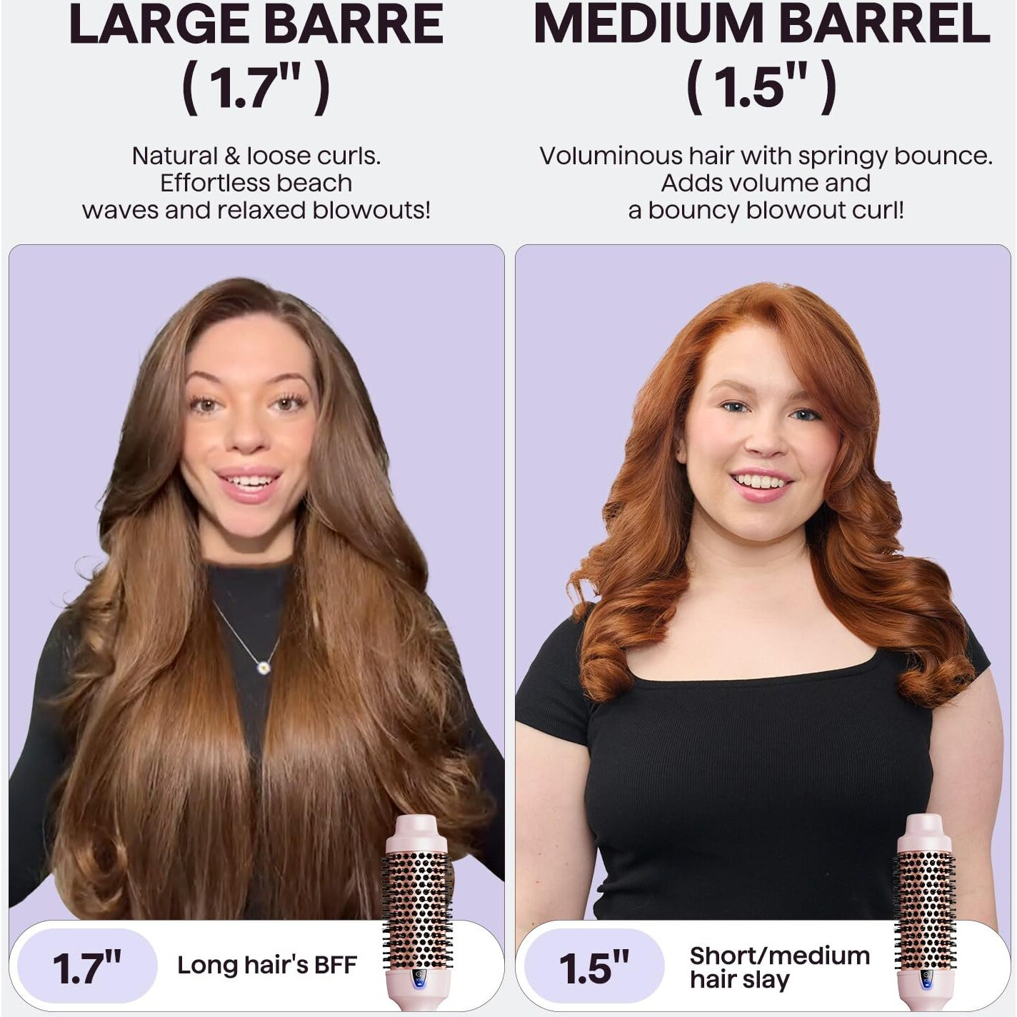 Wavytalk Thermal Brush, Blowout Express 1.7 Inch Blowout Brush, Negative Ion Technology For Creating Smooth Relax Blowouts, Give The Hair Body And Shine, Millennial Pink