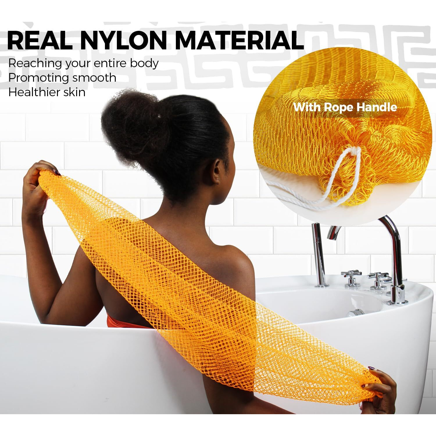 African Net Sponge Authentic - Real African Exfoliating Sponge With Knots - African Net Washcloths For Body Scrubber Exfoliator - Back Scrub For Shower