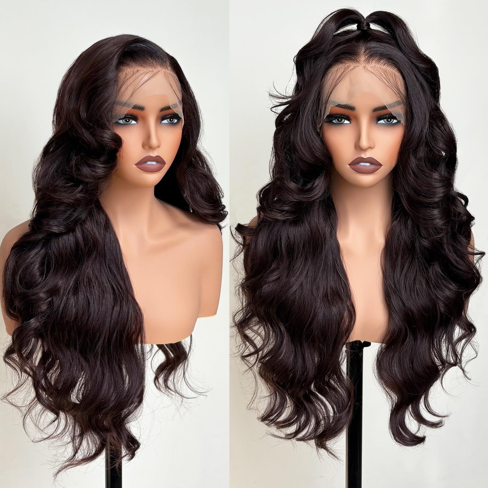 Ugorgeous Wear And Go Glueless Wigs For White Women Black Women 26 Inch Pre Plucked Body Wave - 13  6 Hd Lace Front Synthetic Wig Pre Layered Brown Tiny Knots Lace Natural Hairline Wig