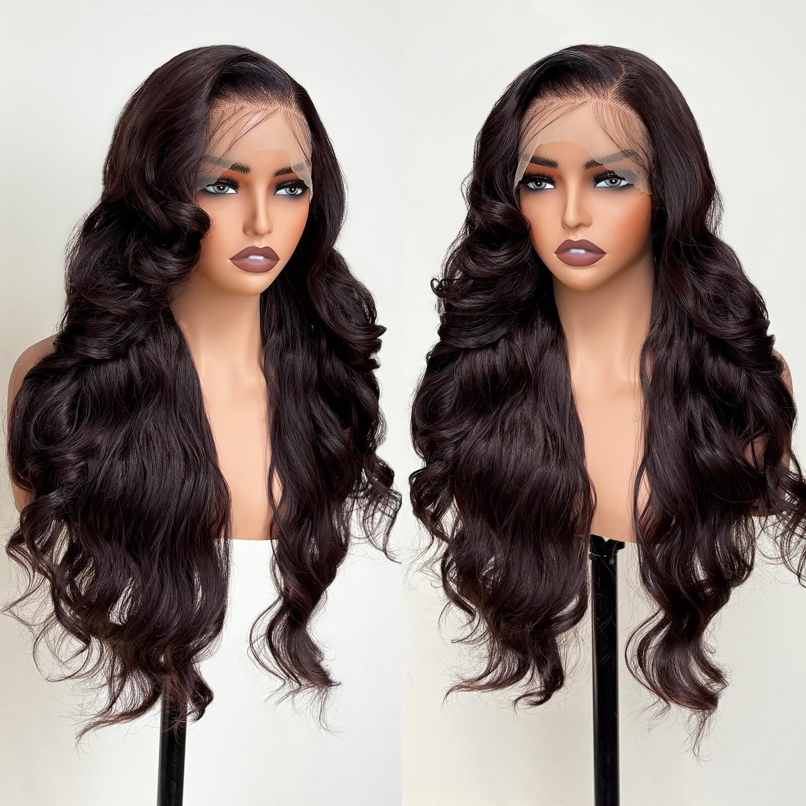 Ugorgeous Wear And Go Glueless Wigs For White Women Black Women 26 Inch Pre Plucked Body Wave - 13  6 Hd Lace Front Synthetic Wig Pre Layered Brown Tiny Knots Lace Natural Hairline Wig