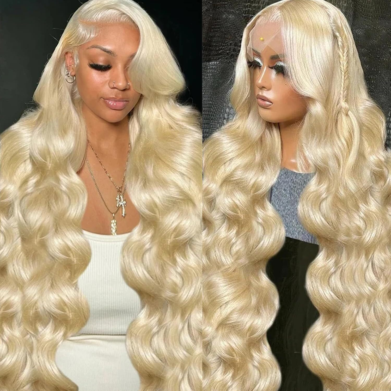 Goalroya 613 13X6 Lace Front Wig Human Hair 200% Density Blonde Body Wave Lace Front Wig Human Hair Pre Plucked For Women 613 Hd Lace Frontal Wig 26 Inch 613 Wig