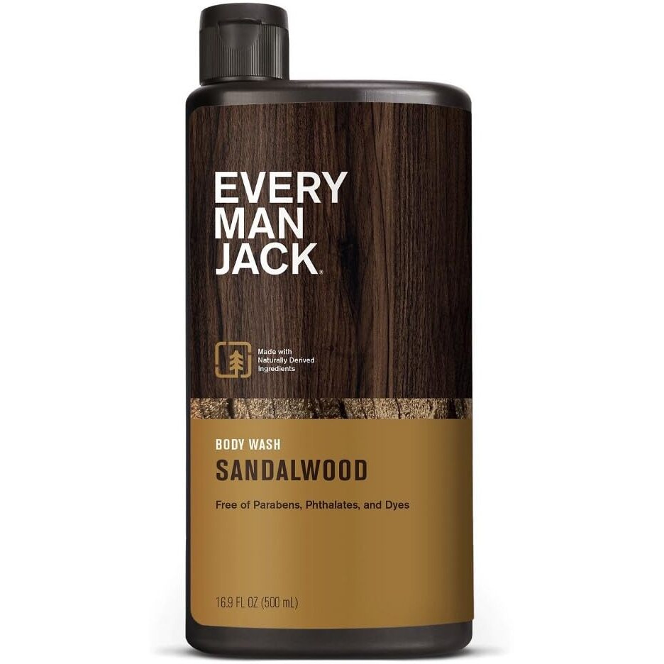 Every Man Jack Body Wash, Sandalwood, 16.9 Fl Oz, Made With Naturally Derived Ingredients