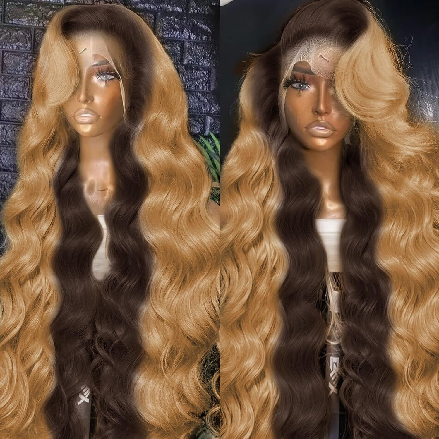 250 Density 13X6 Honey Blonde Wig Human Hair With Baby Hair 4/27 Colored Wigs 13X6 Body Wave Lace Front Wigs Human Hair Pre Plucked For Women Hd Transparent Ombre Lace Front Wig Human Hair 20 Inch