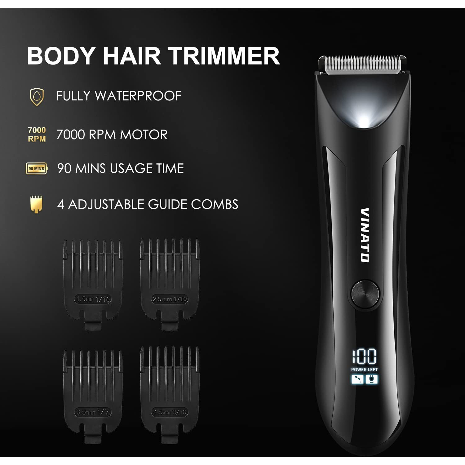 Vinato Electric Trimmer Tool Set - Body Hair Trimmer, Nose Hair Trimmer, Beard Razor, Anniversary Birthday Gifts For Him Gifts For Husband Boyfriend Dad, All-In-One Mens Gifts, Mens Grooming Kit