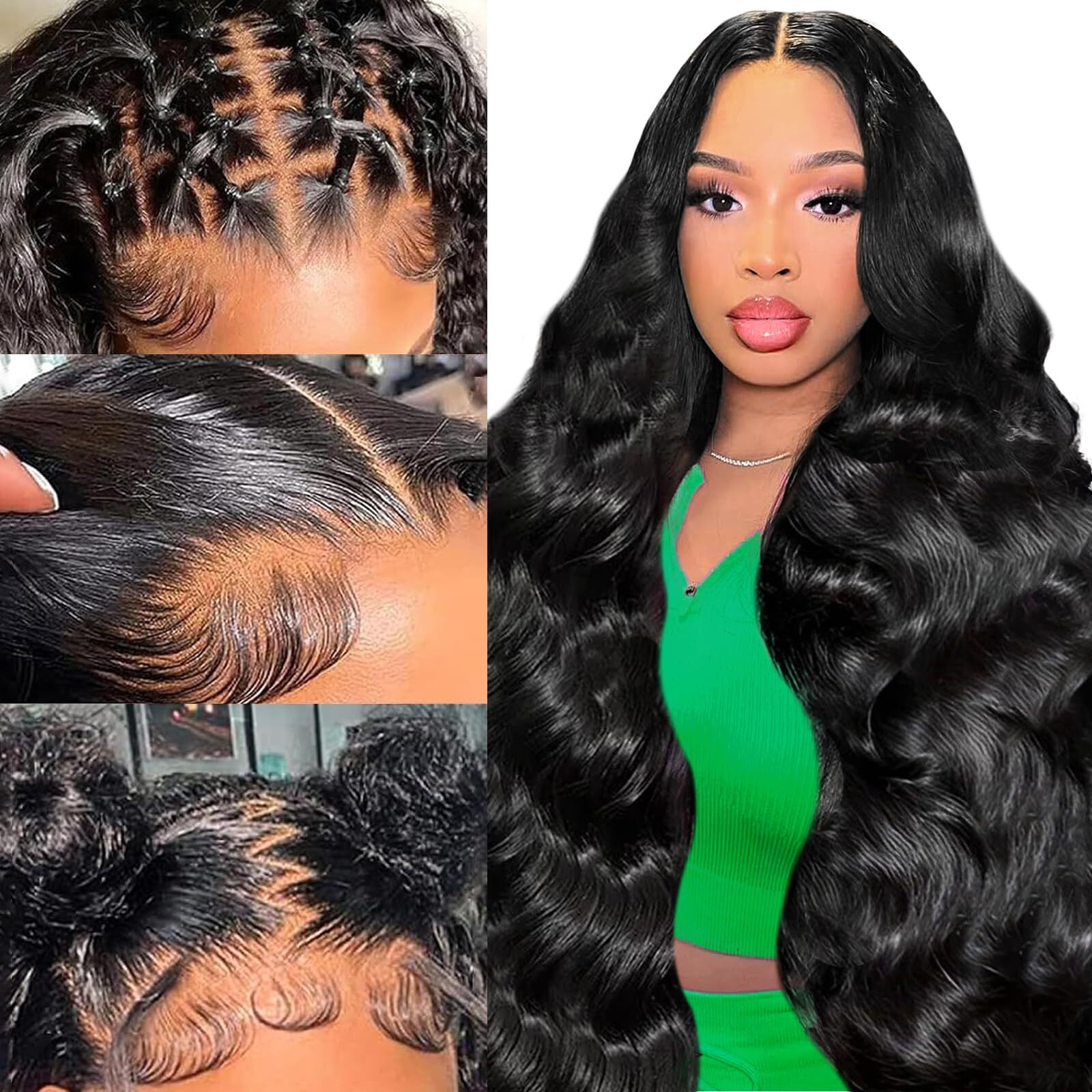 Wolfay 24 Inch 13X6 Hd Lace Front Wigs Human Hair Body Wave 13X6 Transparent Frontal Wigs Human Hair Pre Plucked Natural Hairline Body Wave Glueless Human Hair Wig For Women Daily Party Natural Black