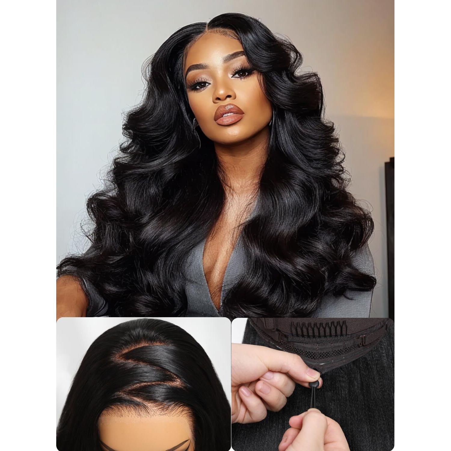 Nadula 13X4 Lace Front Body Wave Glueless Wig With Elastic Drawstring Pre Everything Transparent Lace Frontal Human Hair Pre Plucked/Cut Lace/Bleached Knots For Friendly & Beginners 20Inch