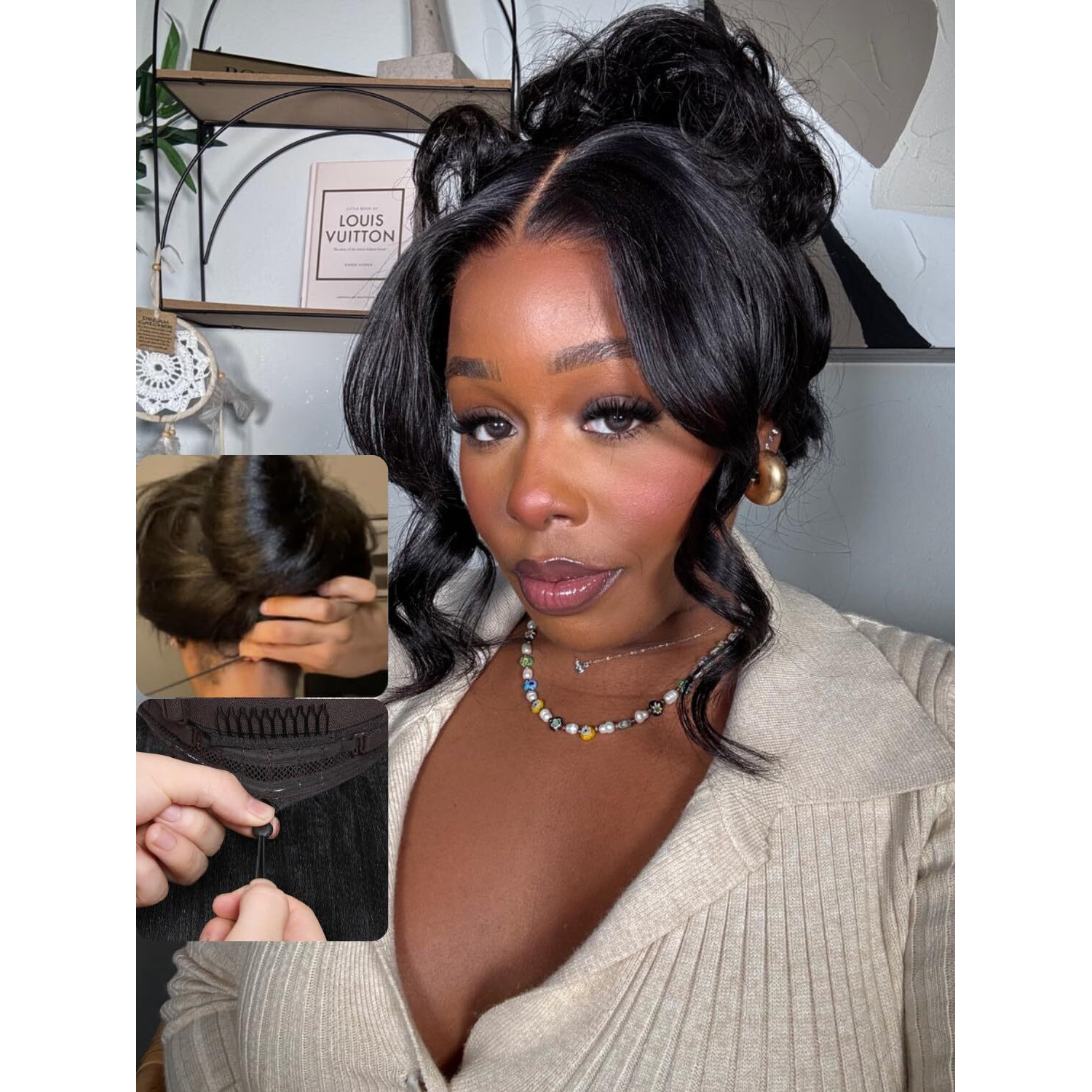 Nadula 13X4 Lace Front Body Wave Glueless Wig With Elastic Drawstring Pre Everything Transparent Lace Frontal Human Hair Pre Plucked/Cut Lace/Bleached Knots For Friendly & Beginners 20Inch