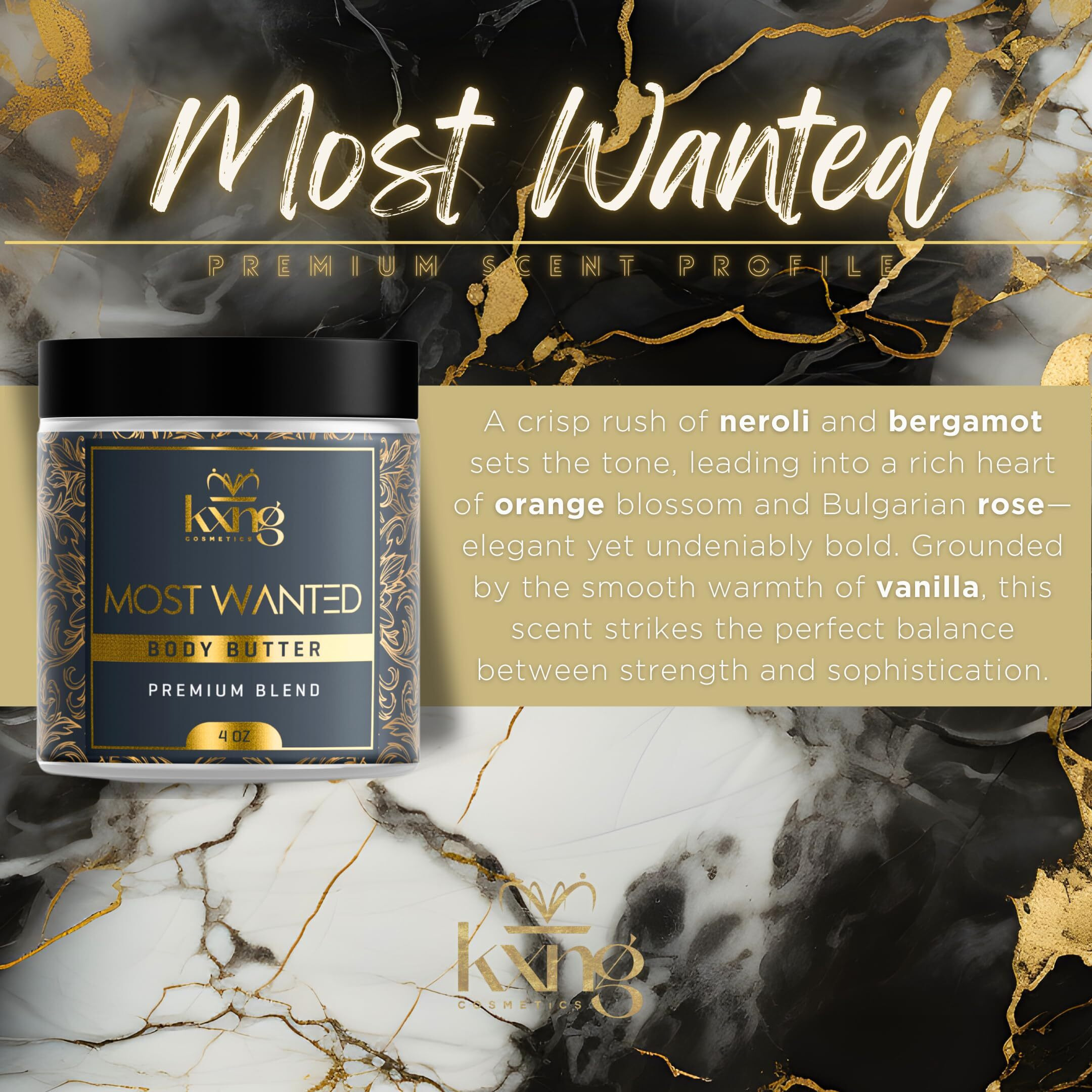 Kxng Cosmetics, Body Butter, Organic Skin Care For Men And Women, Body Moisturizer Lotions And Creams, Raw Shea Butter, Cocoa Butter, Mango, Coconut Oil, Hand, Foot, All Skin Types (Most Wanted)
