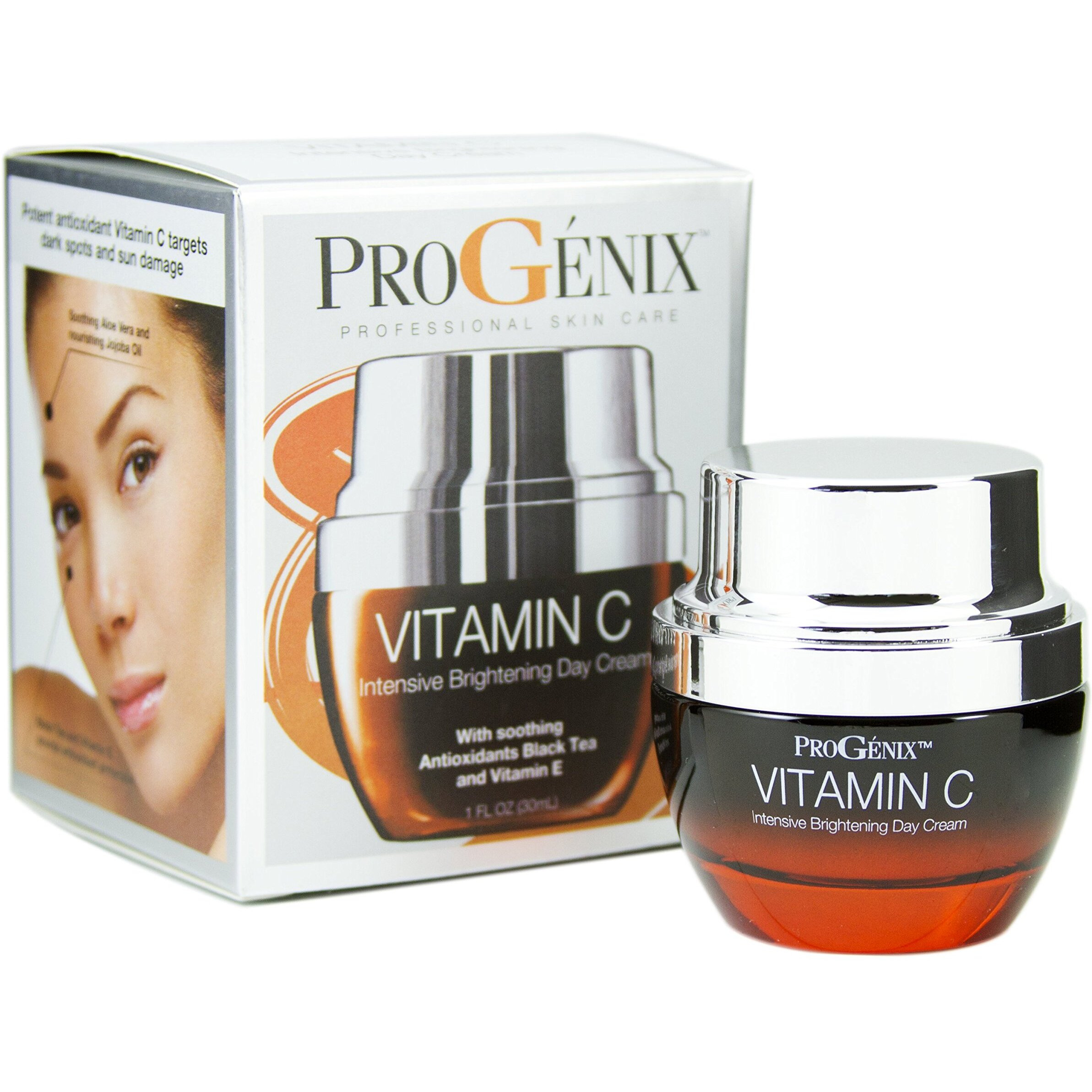 Progenix Vitamin C Face Cream Moisturizer Skin Care Facial Lotion, Potent Vitamin C Gel Cream For Face Targets Dry Skin, Age Spots, Wrinkles, Hyperpigmentation, & Sun Damaged Skin, 1 Oz