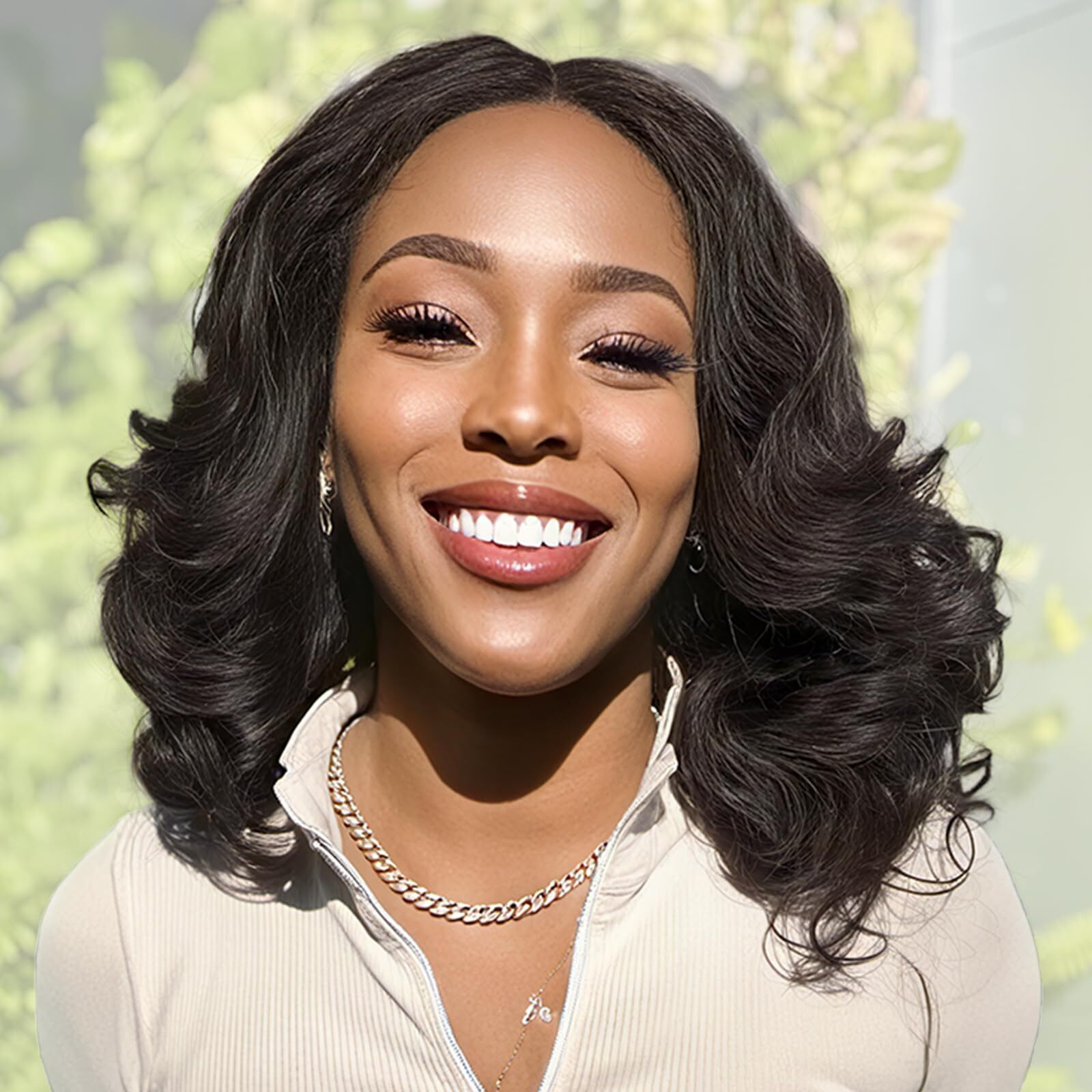 Wiger Lace Part Black Body Wave Hair Wig Dark Brown Short Wavy Wigs For Women 16 Inch Middle Part Shoulder Length Bob Wigs Loose Wave Hair Synthetic Curly Wig For Daily Or Party