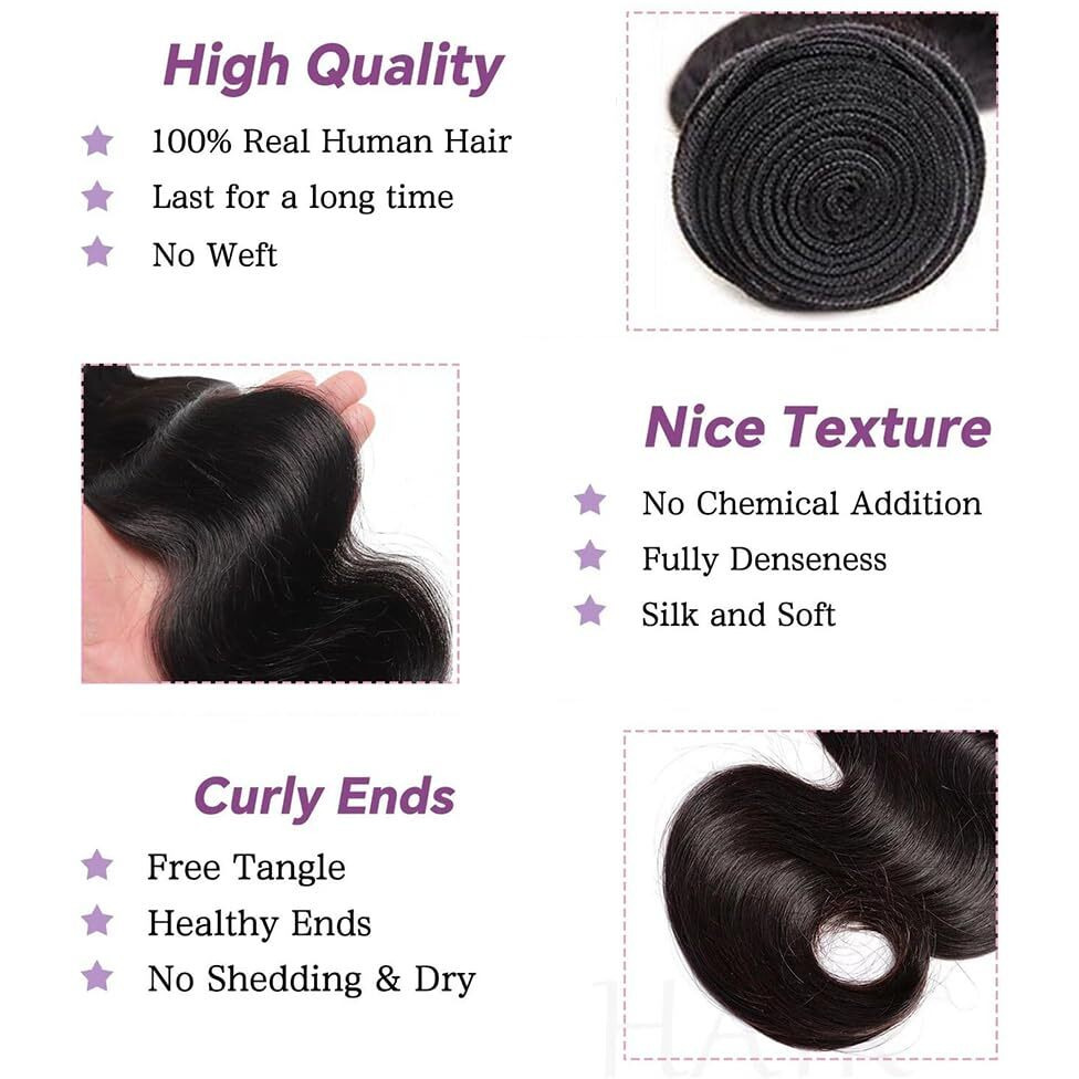 Human Hair Bundles 20 Inch Body Wave Single Bundle 100% Brazilian Wavy Bundles Human Hair For Women