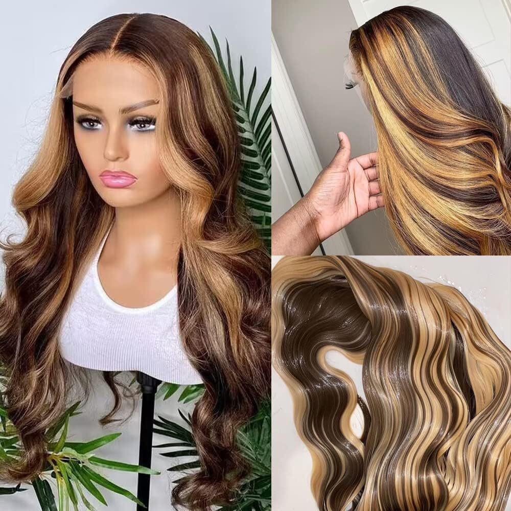 Beliana Glueless Wigs Human Hair Pre Plucked Pre Cut 5X5 Hd Lace Closure Wigs Human Hair For Women 180 Density Ready To Go Wig Body Wave Lace Front Wigs For Beginners (4/27 Color, 18 Inch)