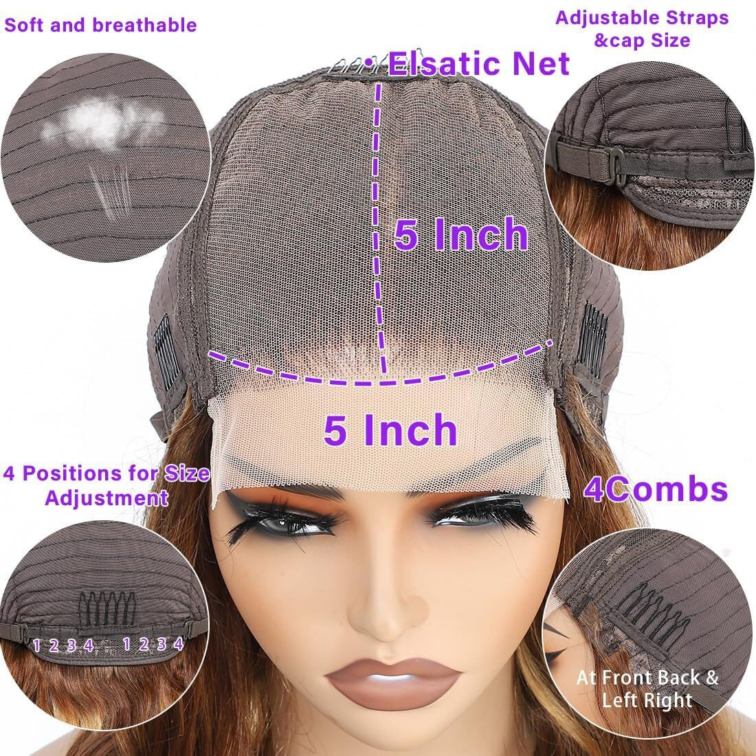 Beliana Glueless Wigs Human Hair Pre Plucked Pre Cut 5X5 Hd Lace Closure Wigs Human Hair For Women 180 Density Ready To Go Wig Body Wave Lace Front Wigs For Beginners (4/27 Color, 18 Inch)