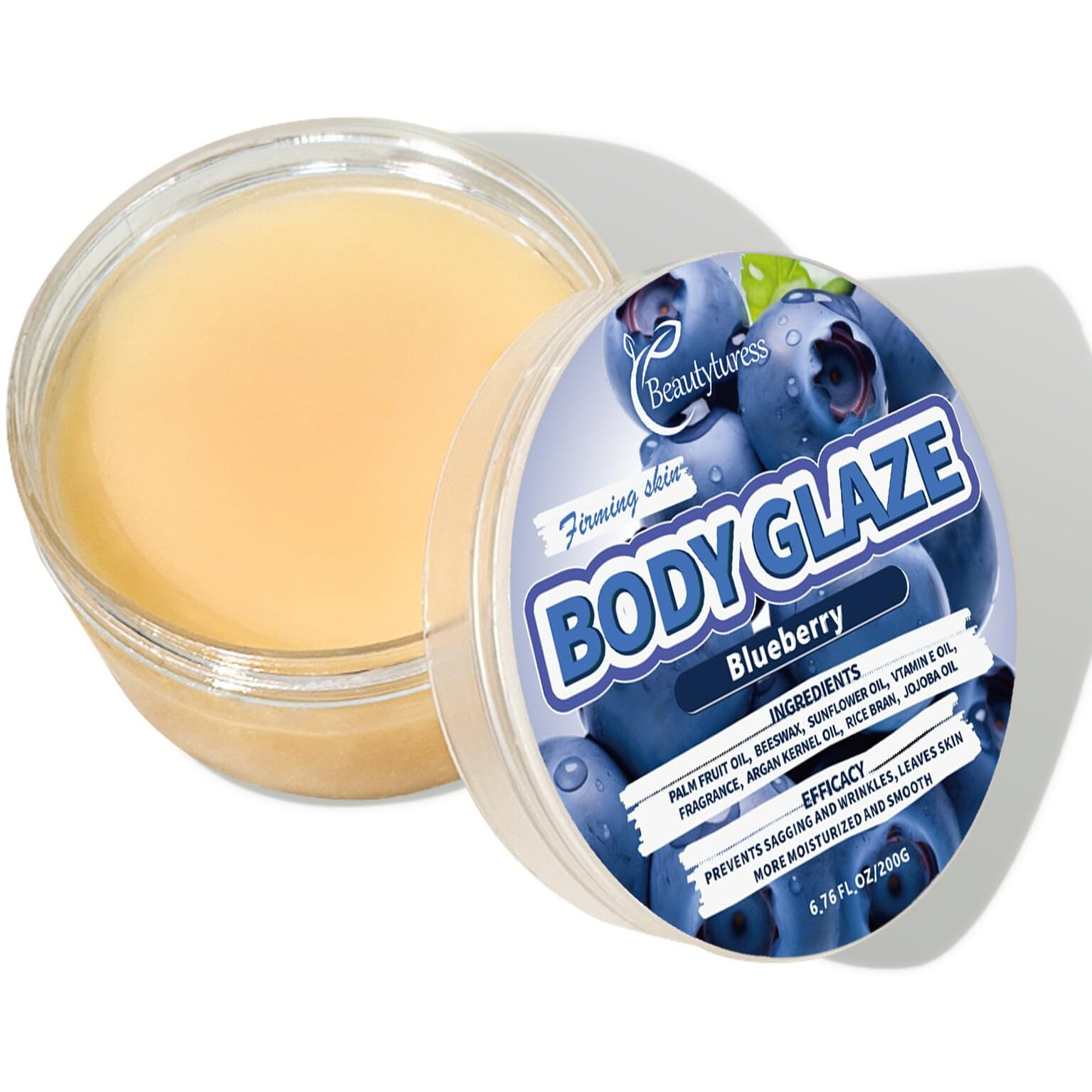 Beautyturess Body Cream Body Cream 200G High Nourishment Nourishing Body Spring Water Fruity Series - Blueberry Scent Long-Lasting Moisturizing For Daily Body Care