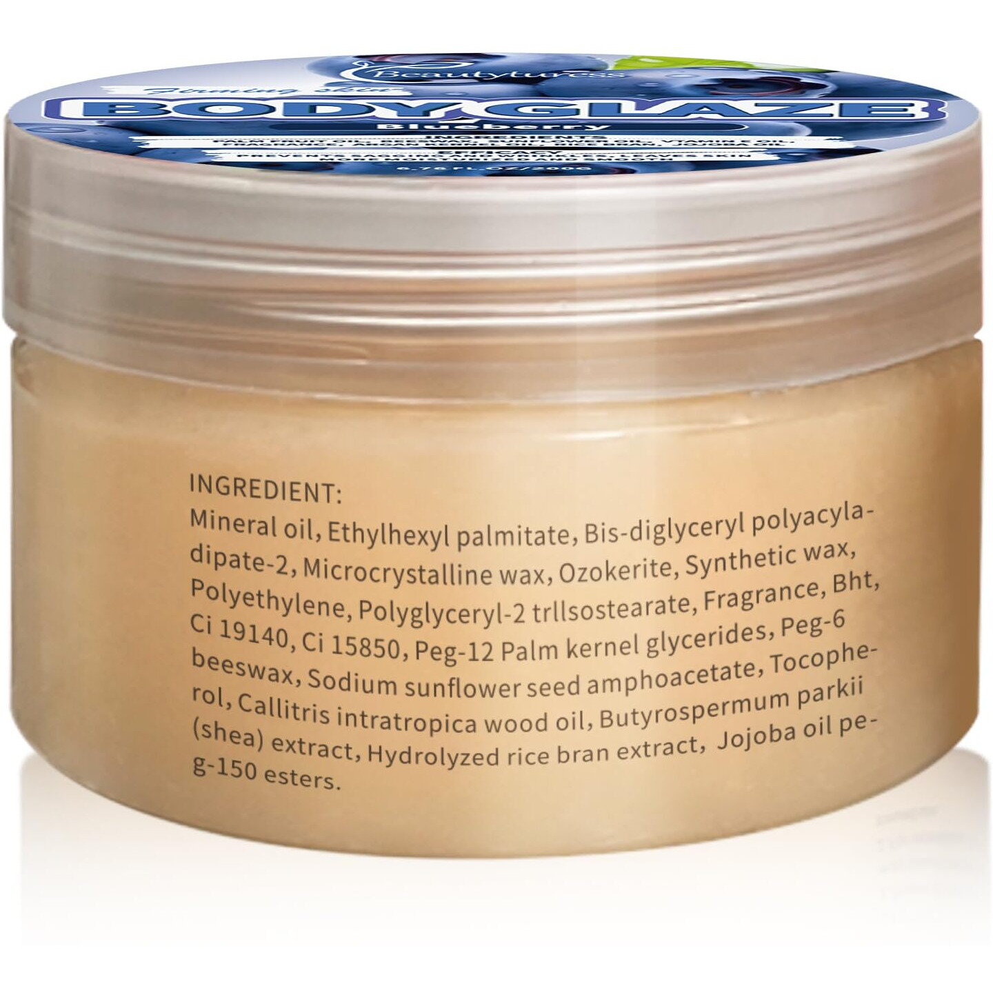 Beautyturess Body Cream Body Cream 200G High Nourishment Nourishing Body Spring Water Fruity Series - Blueberry Scent Long-Lasting Moisturizing For Daily Body Care