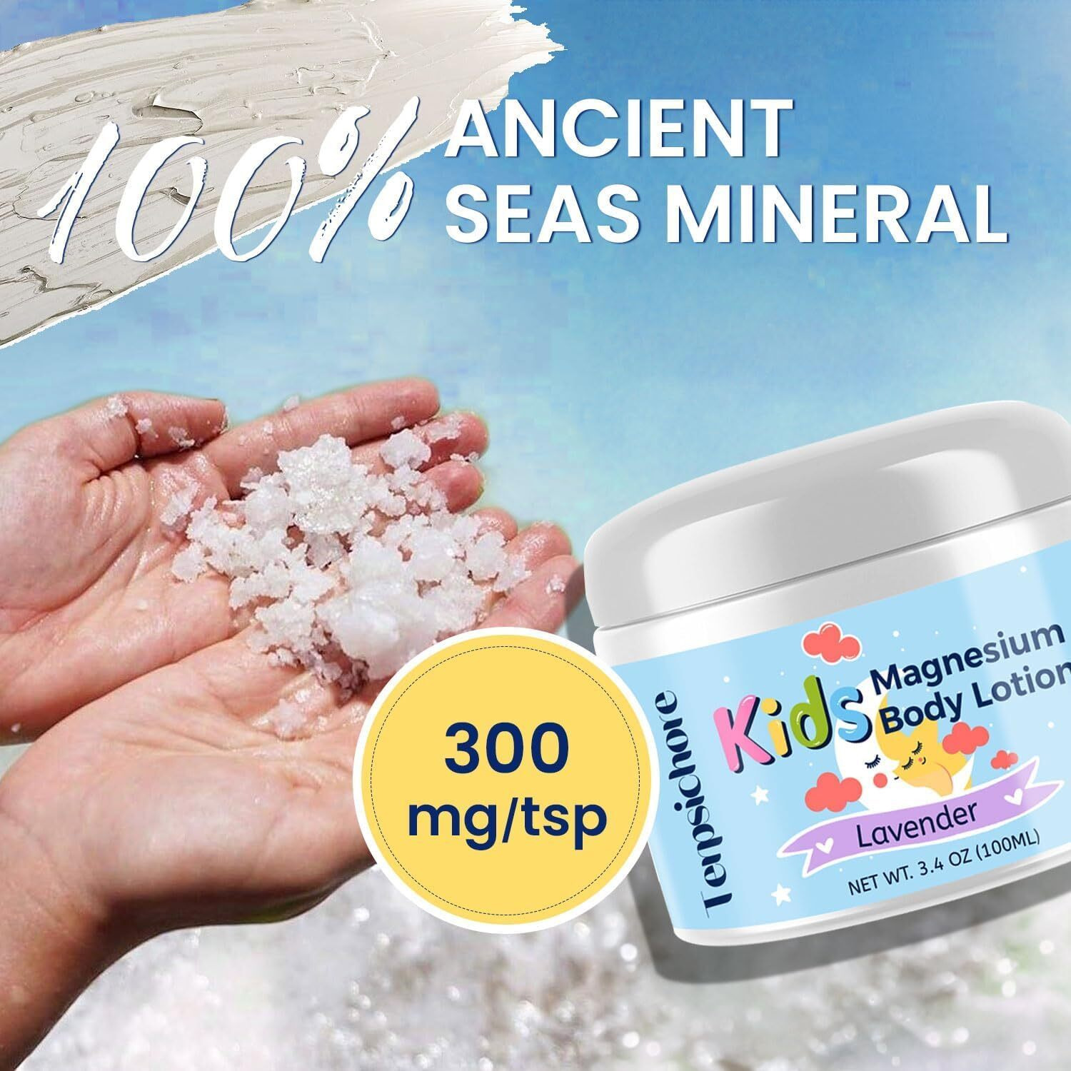 Terpsichore Magnesium Lotion For Kids Sleep & Calm Topical Magnesium Cream Supports Children Bedtime & Night Calming - Free Of Melatonin, Lavender (3.38 Fl Oz)