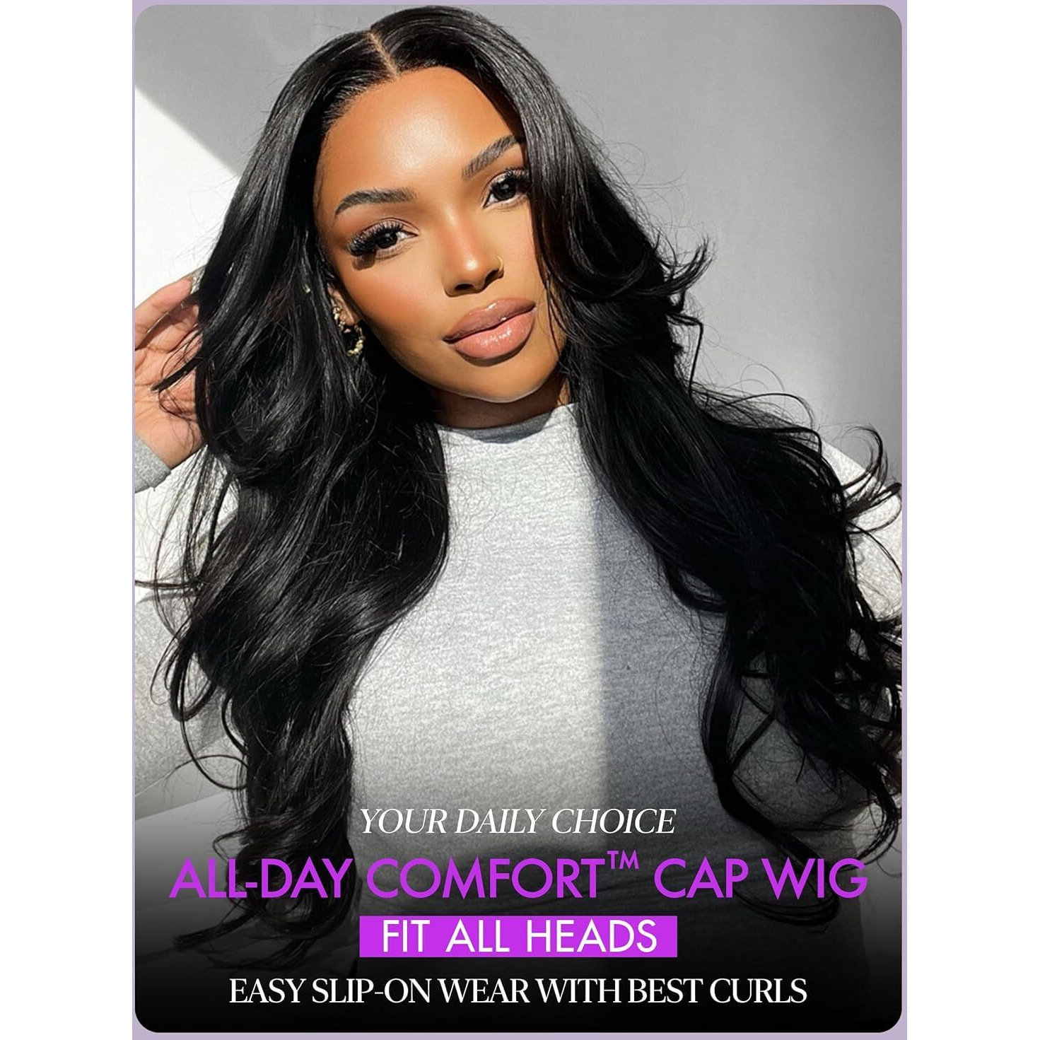 Luvme Hair All-Day Comfort 100% Human Hair Loose Body Wave 5X5 Lace Front Wig Glueless Wigs Human Hair Pre Plucked Pre Cut Long Black Wig Lace Closure Wigs Frontal Wigs
