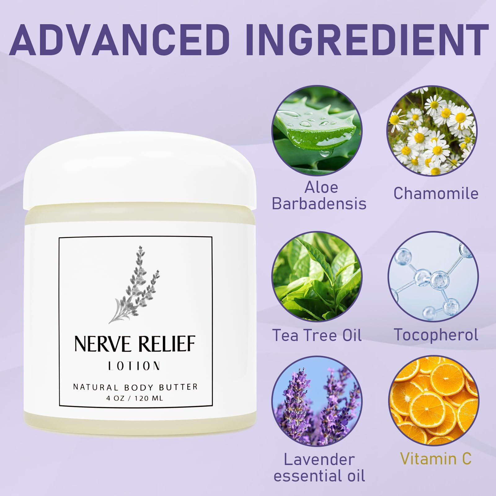 Huspur Neuropathy Cream, Magnesium Cream For Neuropathy, Nerve Relief Lotion For Feet Hand Nerve Neuropathy No Greasy Body Lotion Cream With Natrural Ingredients For Soothing Body Day Night, Lavender