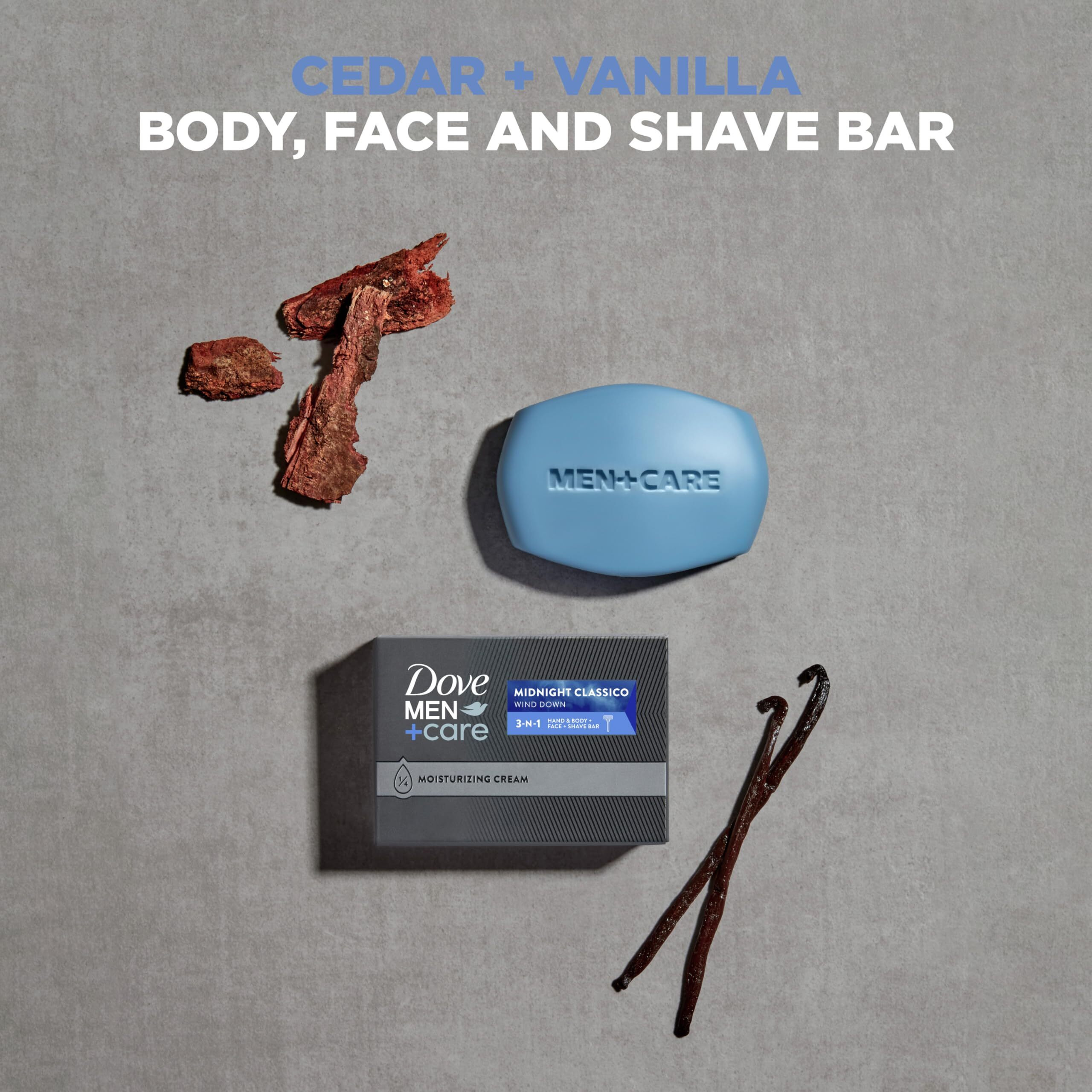 Dove Men + Care Hand & Body Face + Shave Bar Midnight Classico 10 Count For Hydrated, Smooth Skin 3.75 Oz