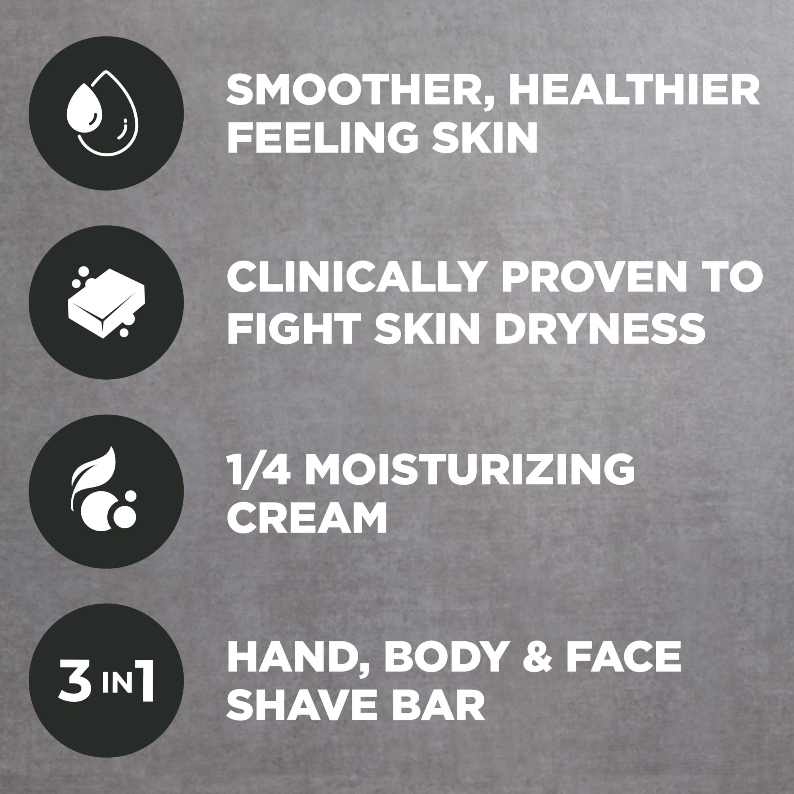 Dove Men + Care Hand & Body Face + Shave Bar Midnight Classico 10 Count For Hydrated, Smooth Skin 3.75 Oz