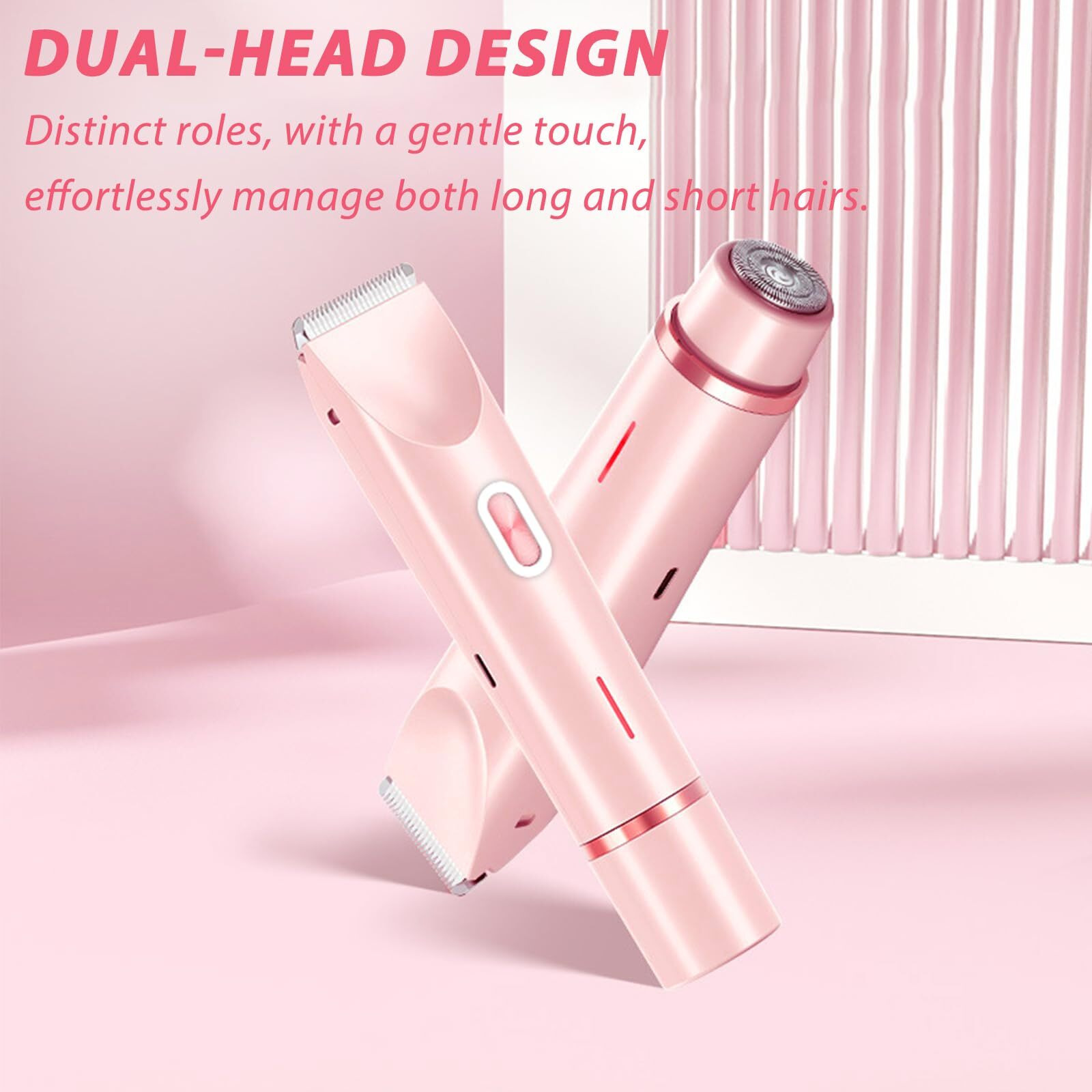 Glow Aura Womens Shaver 2 In 1,2025 New Razor & Shaver With Dual Ceramic Head,Bikini Trimmer For Women,Ipx67 Waterproof Wet & Dry Use Body And Face Hair Trimmer For Women (Blue)