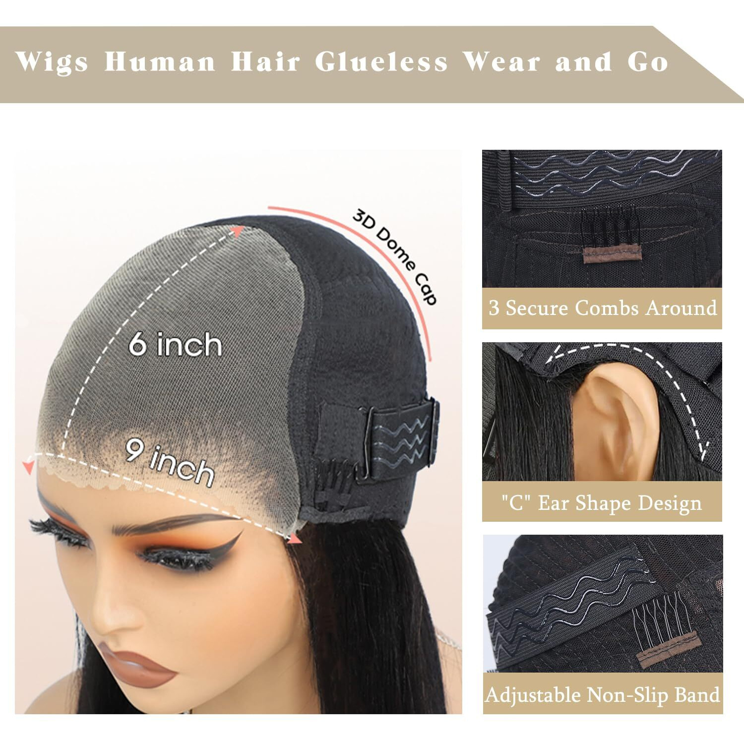 Litmisr Bob Wig Human Hair 220% Density Wear And Go Glueless Wigs Human Hair Pre Cut 9X6 Clourse Body Wave Lace Front Wigs Human Hair 16 Inch Short Black Bob Wig For Women
