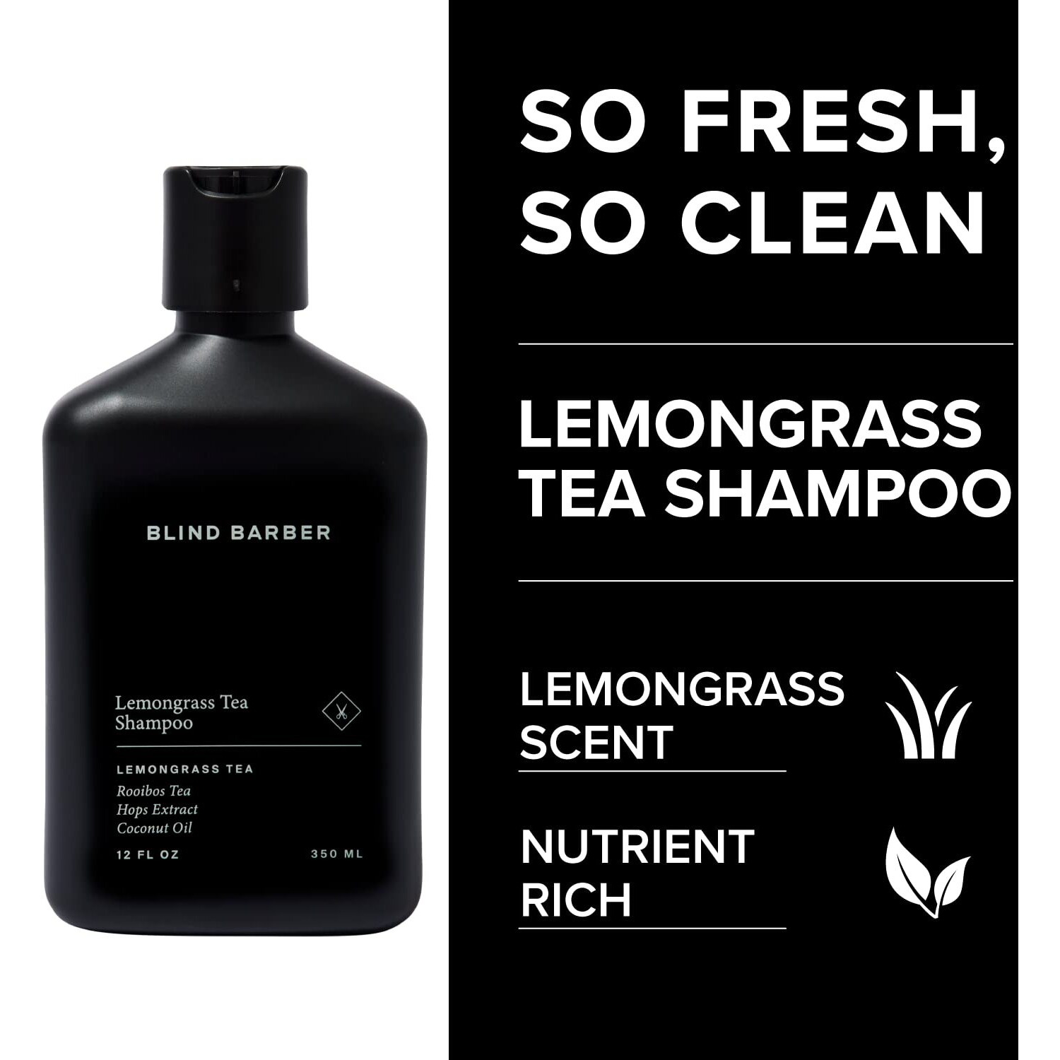 Blind Barber Shower Essentials Gift Set - Mens Body Wash, Shampoo And Conditioner Set - Lemongrass Tea Body Soap + Hair Care Gifts For Men (3 Count)