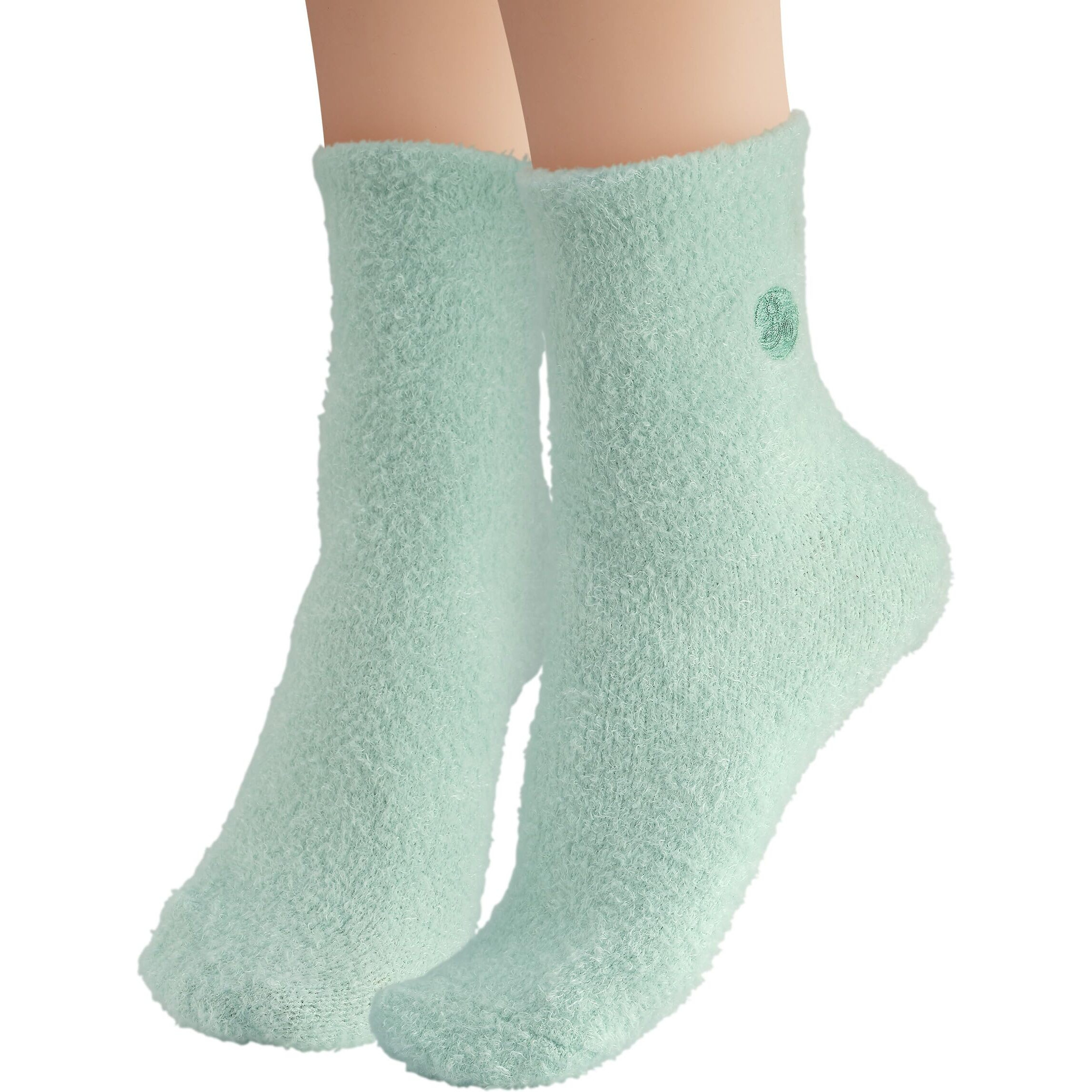 Earth Therapeutics Aloe Vera Socks - Infused W/Aloe Vera & Vitamin E - Helps Dry Feet, Calluses, Dead Skin - Use W/Lotion - Green/Confetti - 2 Pairs