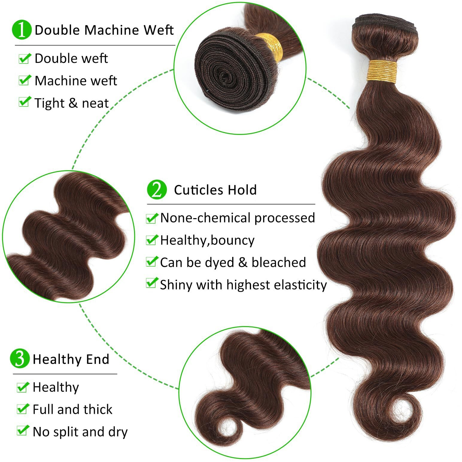 Kapelli Hair Brazilian Body Wave Bundles With Closure (20 22 24+18) 10A Light Brown Body Wave Human Hair Bundles With Lace Closure Brazilian Virgin Hair 3 Bundles With Lace Closure With Baby Hair