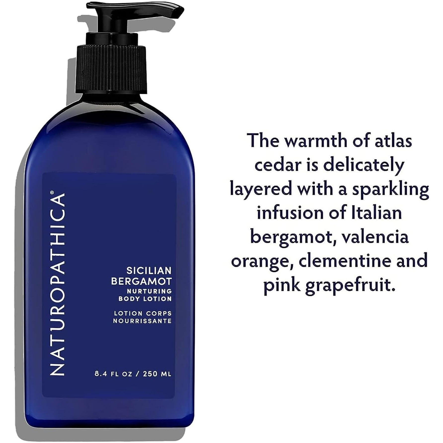 Naturopathica Sicilian Bergamot Hand & Body Lotion, Daily Body Moisturizer With Citrus And Aloe Vera, Body Lotion For Dry Skin, 8.4 Fl Oz (250 Ml)