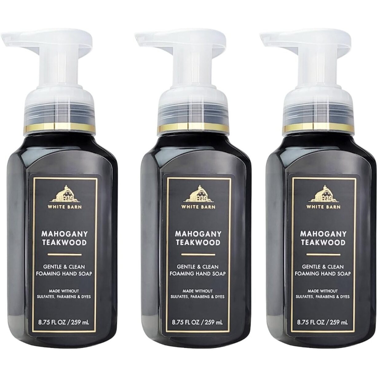 Bath And Body Fresh And Bright Hand Soaps - Set Of 3 Gentle Foaming/Gel Soaps (Mahogany Teakwood - Foam)