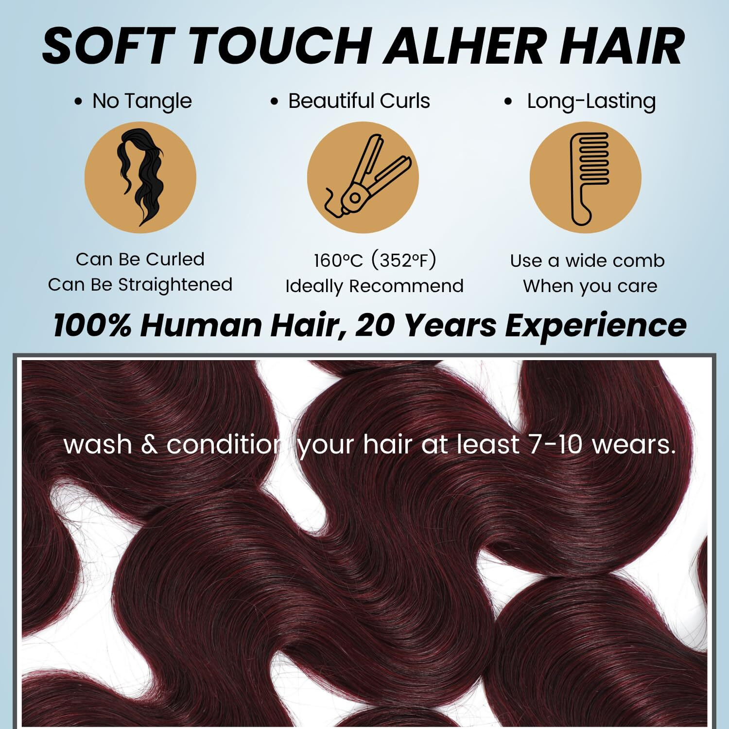 Alher 12A 99J Dark Burgundy Body Wave Human Hair Bundles With 4X4 Lace Closure 20 20 22 24+20 Inch, 99J Purplish Wine Red Colored 100% Unprocessed Virgin Remy Hair 4 Bundles With 4X4 Hd Lace Closure