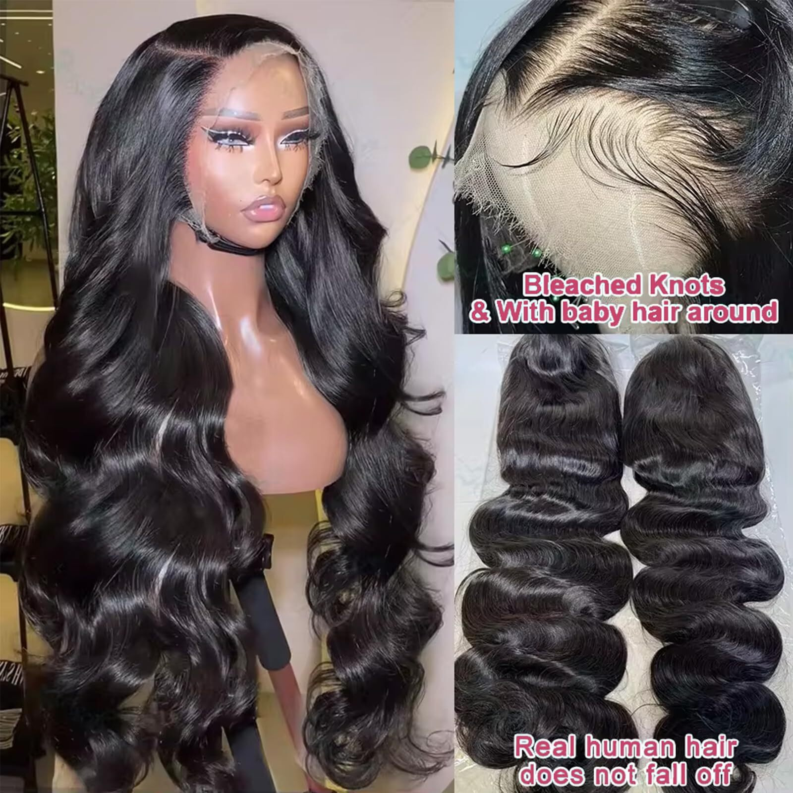 Goiha 32 Inch 13X6 Hd Lace Front Human Hair Wig 200 Density 12A Virgin Hair Body Wave Lace Frontal Wig Pre Plucked With Baby Hair Glueless Wigs For Black Women Natural Color