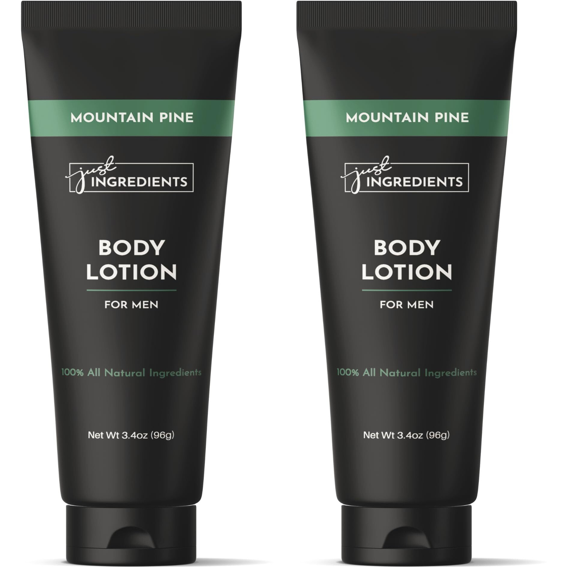 Just Ingredients Mountain Pine Body Lotion | 3.4 Oz | 2 Pack | Hydrating Skin Care Lotion For Men With Shea Moisture | Non Greasy Moisturizer | Skincare | Hand Cream