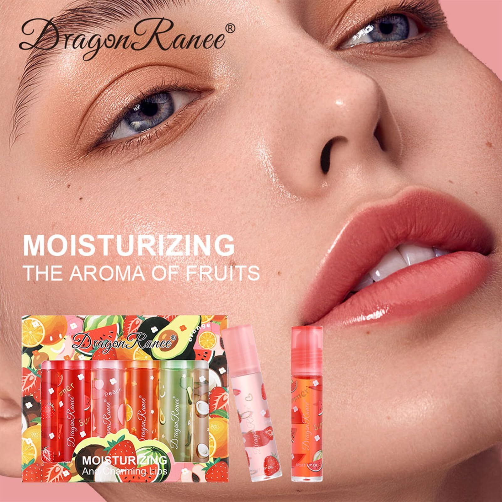 Petansy Lip Oil 6 Pcs Roll-On Lip Oil Set Fresh Lip Glaze Transparent Colorless Moisturizing Lip Lotion Hydrating Lip Oil Set For Lip Care