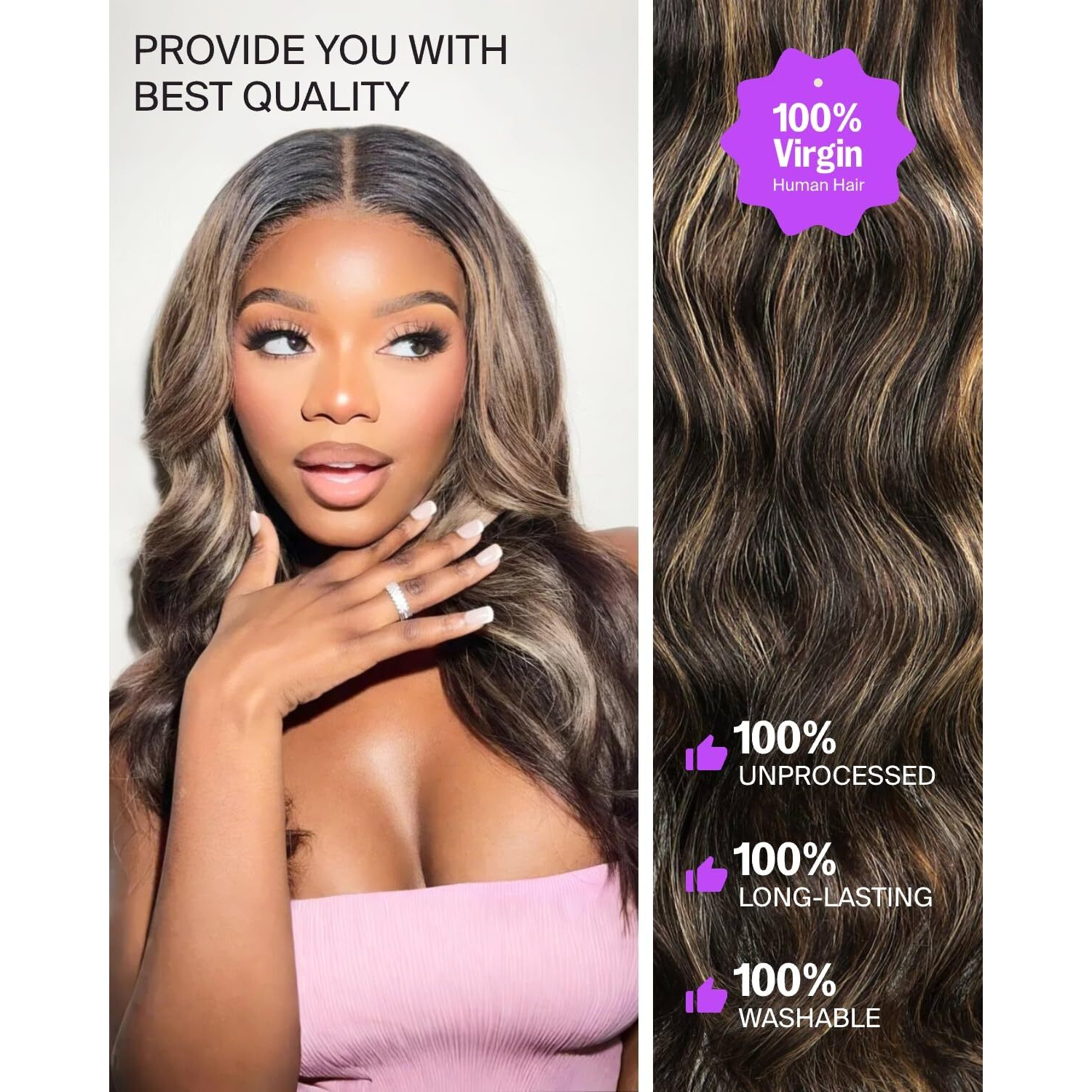 Megalook Hair 13X4 Ombre Highlight Wig Human Hair 200% Density Hd Lace Front Body Wave Wig Pre Plucked Frontal Balayage Wig Pre Bleached Human Hair Wigs 18 Inch 1B/27