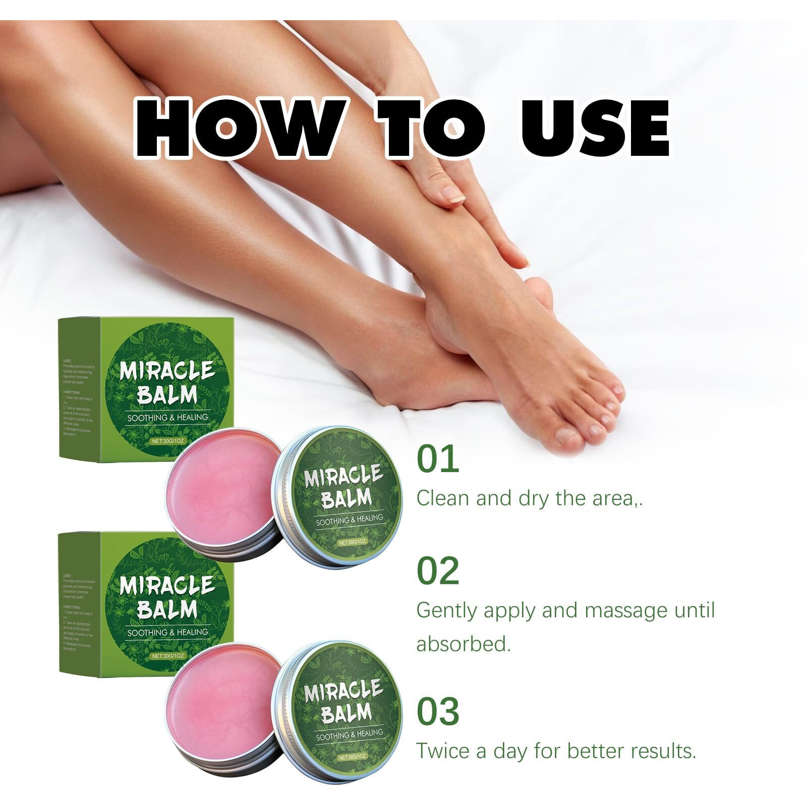 Miracle Balm, 2 Pack Organic Miracle Balm, Soothing Cream For Back, Hands And Body, Natural Ingredients Skin Friendly Moisturizing Cream (2 Pack)