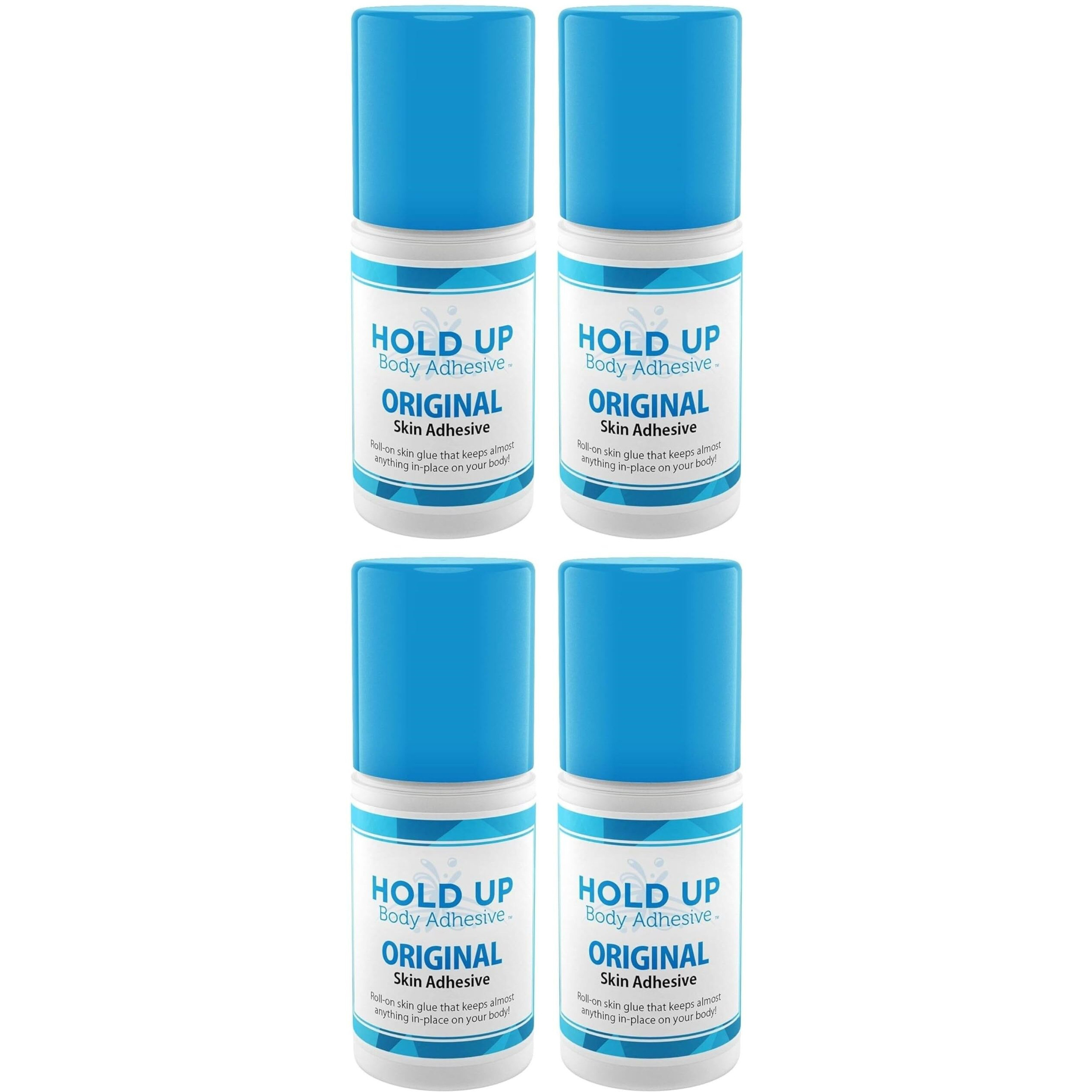 Hold Up Body Adhesive Original Roll-On - Body Glue For Dancers, Skin Adhesive For Compression Stockings, Sock Glue For Costumes, Lingerie, Cosplay, Fashion & Support Wear - 2 Oz Bottle (4)