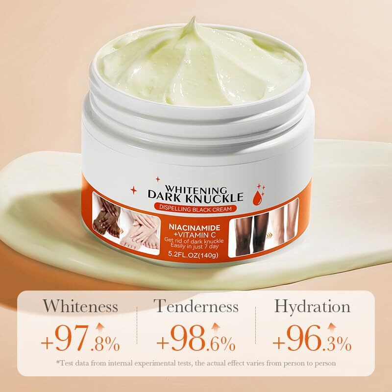 5.2Oz Large Dark Knuckle Whitening Cream,Skin Bleaching For Dark Knees And Elbows,Body Moisturizing Strong Joint Whitening Cream For Clavicle,Neck,Niacinamide Vitamin C Dark Spot Corrector Remover