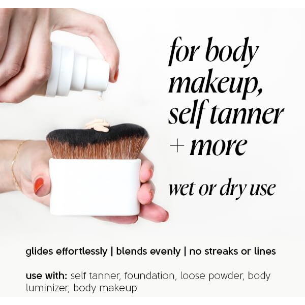 Tinge Body Brush, Large Kabuki Brush, Ideal For Blending Body Makeup, Foundation, Self Tanner & Bronzing, Streak Free & Mess Free, Make Up Brush With Soft, Durable Bristles For Smooth, Even Coverage