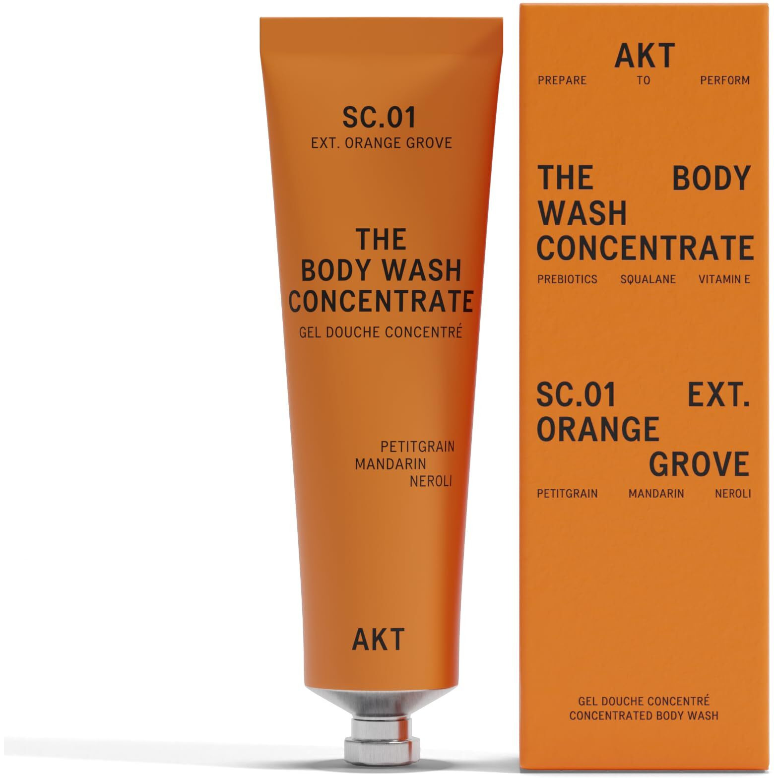 Akt The Body Wash Concentrate 3.4 Fl Oz, Natural Shower Gel With Skin-Balancing Prebiotics, Body Wash Women & Men, With Olive Squalane & Vitamin E, Sc.01 Orange Grove, All Genders