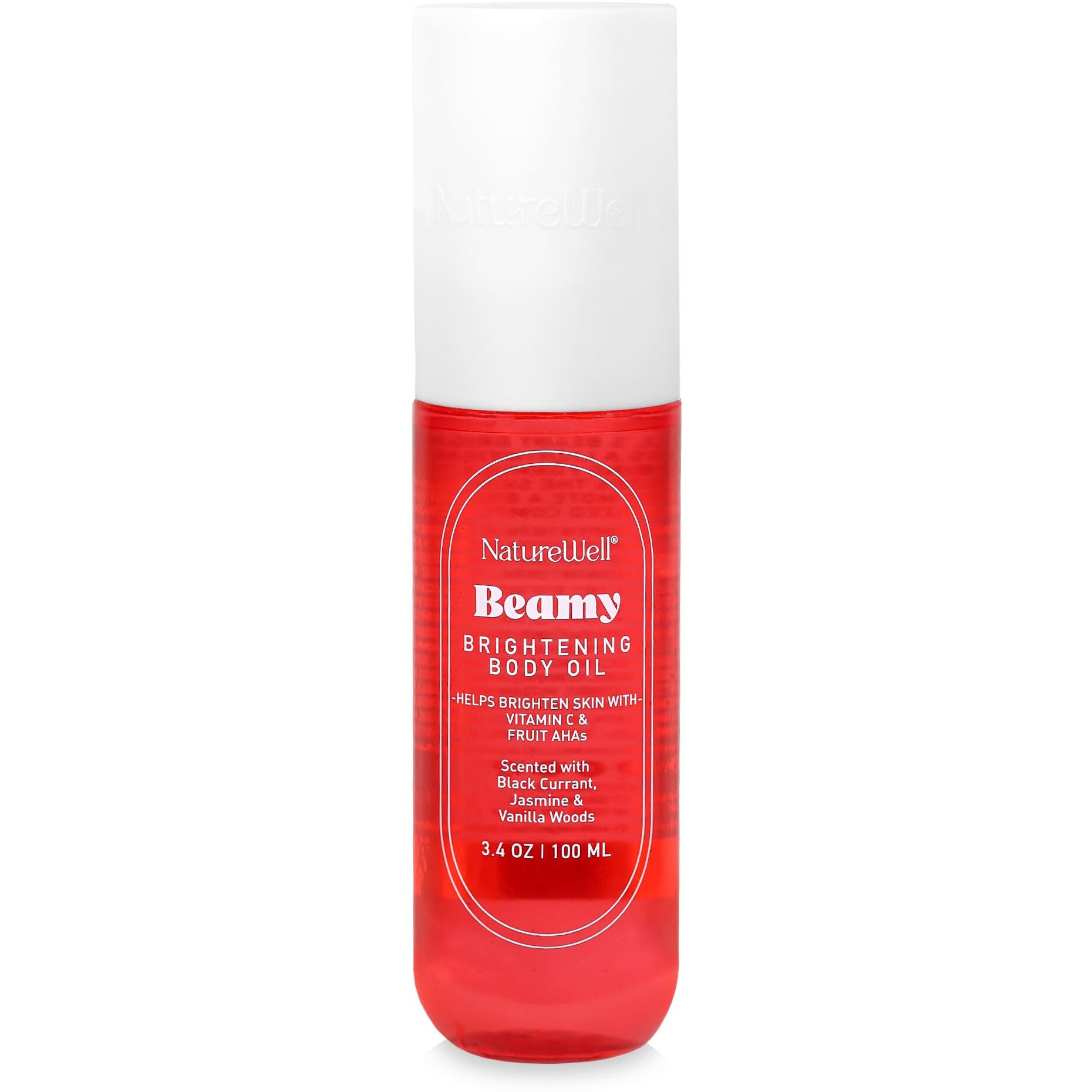 Nature Well Beamy Brightening Body Oil, Fast-Absorbing Formula Designed Hydrate, Smooth & Visible Brighten Skin, Scented With Black Currant, Jasmine, And Vanilla Woods, 3.4 Oz